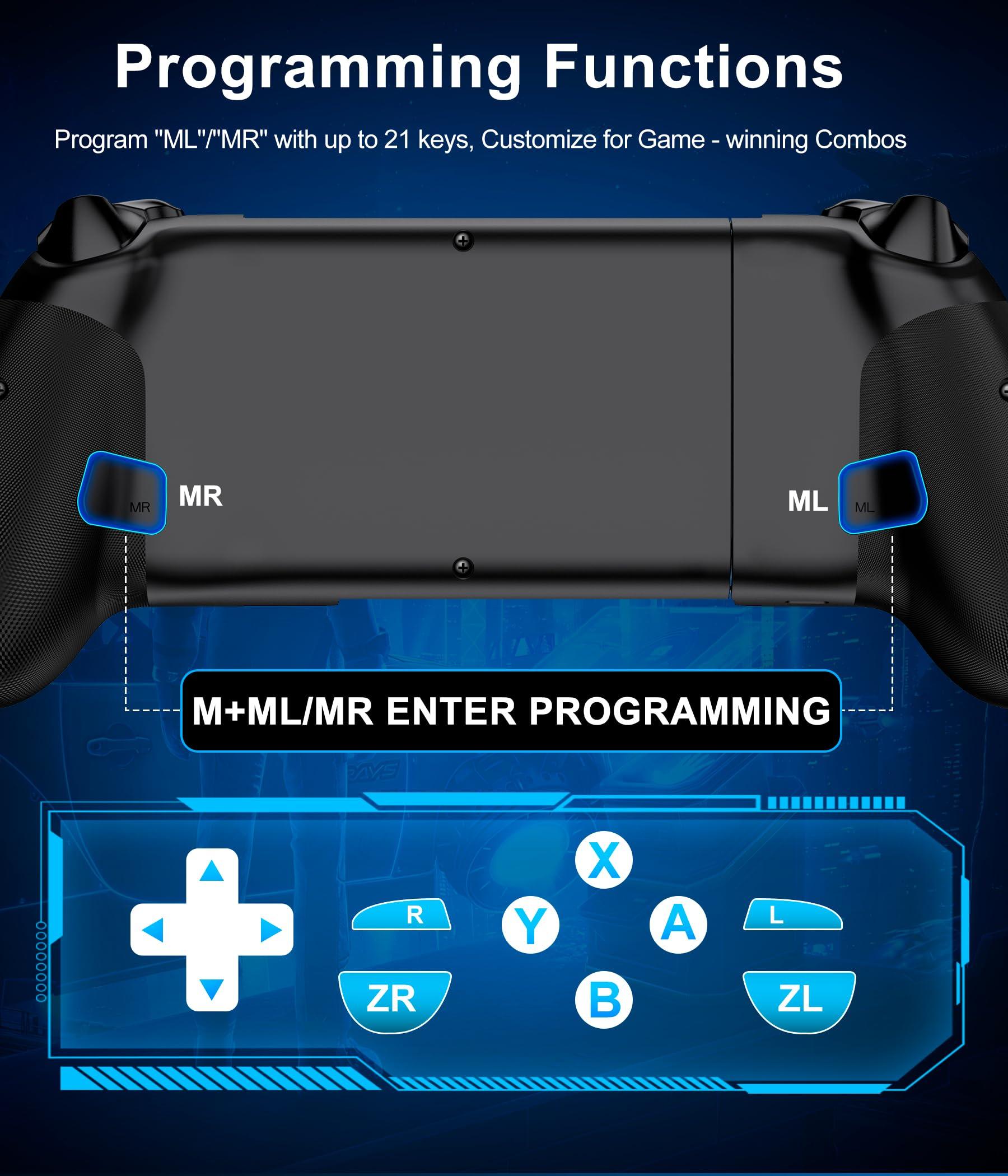 Phone Controller - Mobile Gaming Controller with Hall Effect Joysticks & Triggers,Cool Dynamic Light - No Dead Zone,800mAh Battery,Retractable Phone Case Support, Controller for iphone and Android - Image 8