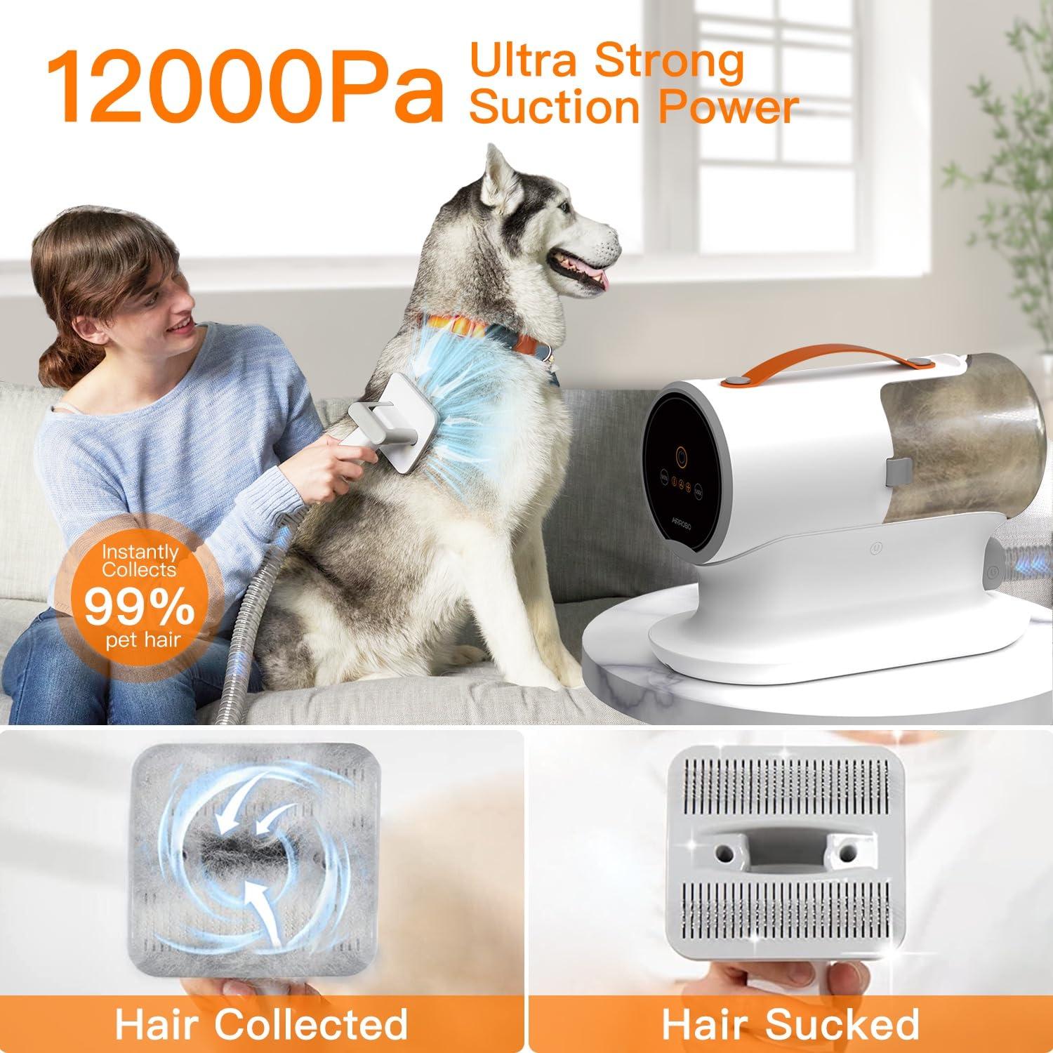 AIRROBO Dog Grooming Vacuum, Dog Grooming Kit,12000Pa Strong Pet Vacuum, 2L Large Capacity Vacuum for Shedding Grooming Hair, Quiet,PG100 - Image 2
