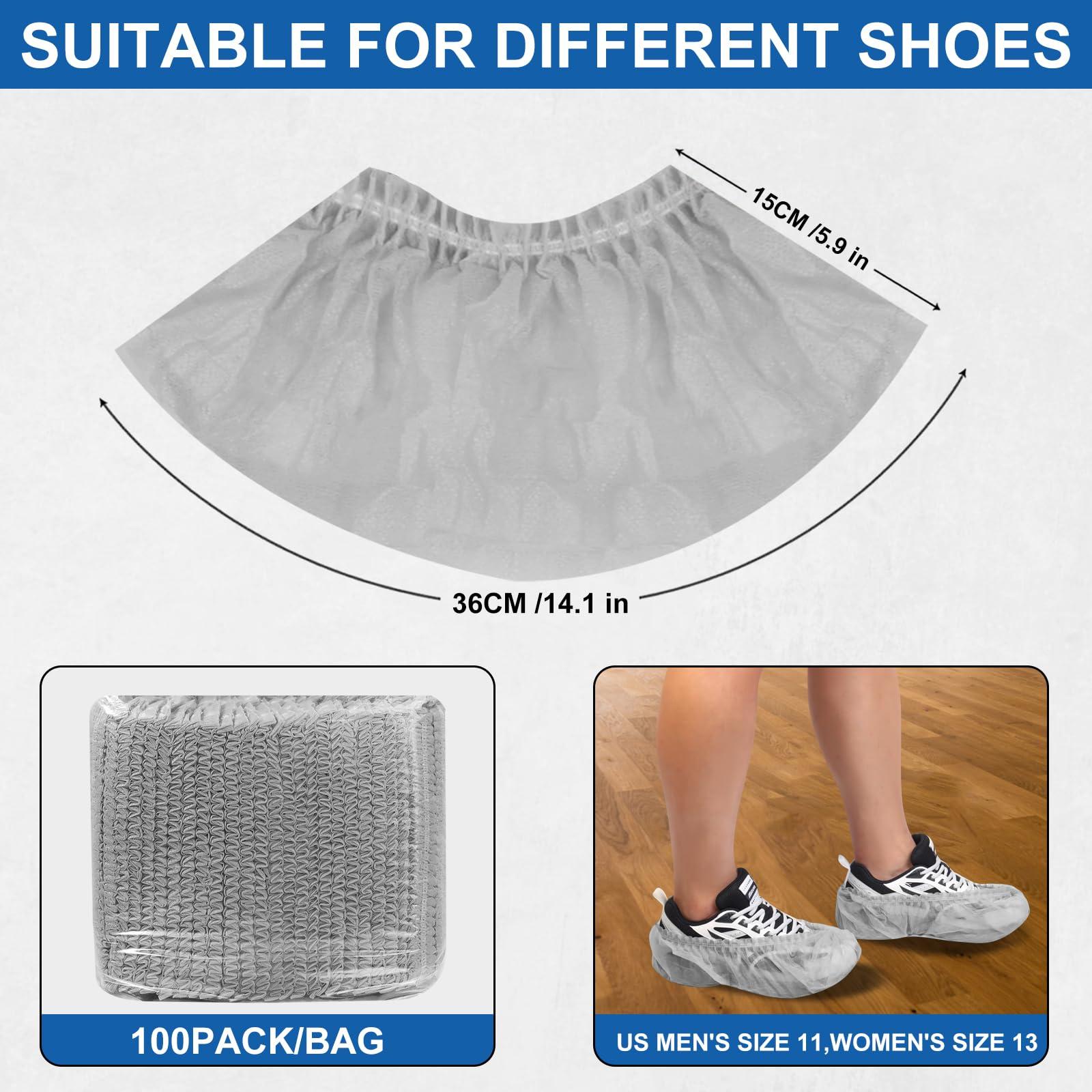 Disposable non-woven shoe covers (100 shoe covers, 50 pairs) Household shoe covers,Thickened, Indoor shoe protection covers, Men's and women's sizes are universal - Image 3