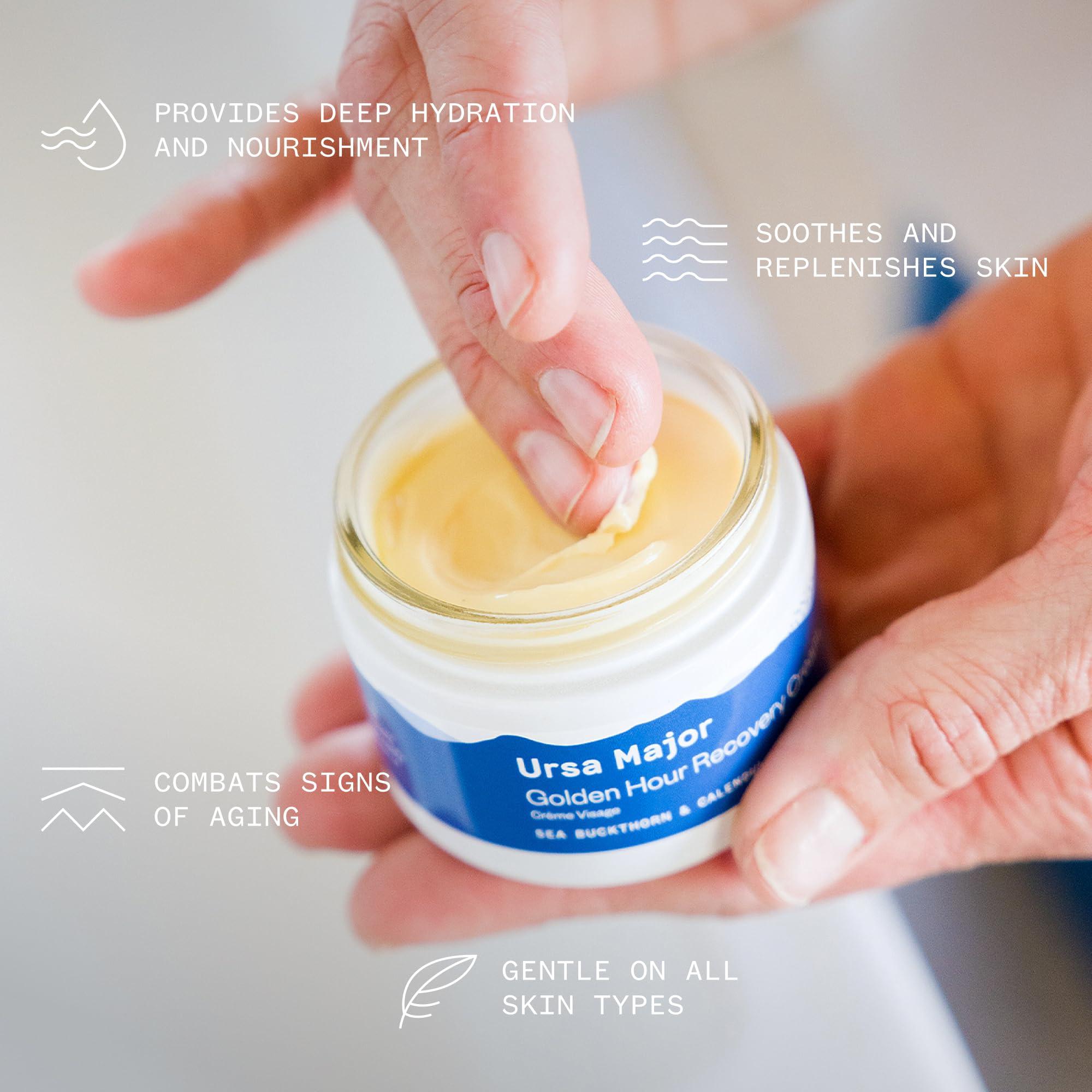 Ursa Major Golden Hour Face Moisturizer | Vegan Recovery Cream for Daily Facial Moisturizing | Repair & Hydrate | Natural Formula for All Skin Types | Cruelty Free & Non-Toxic 1.57 oz - Image 2