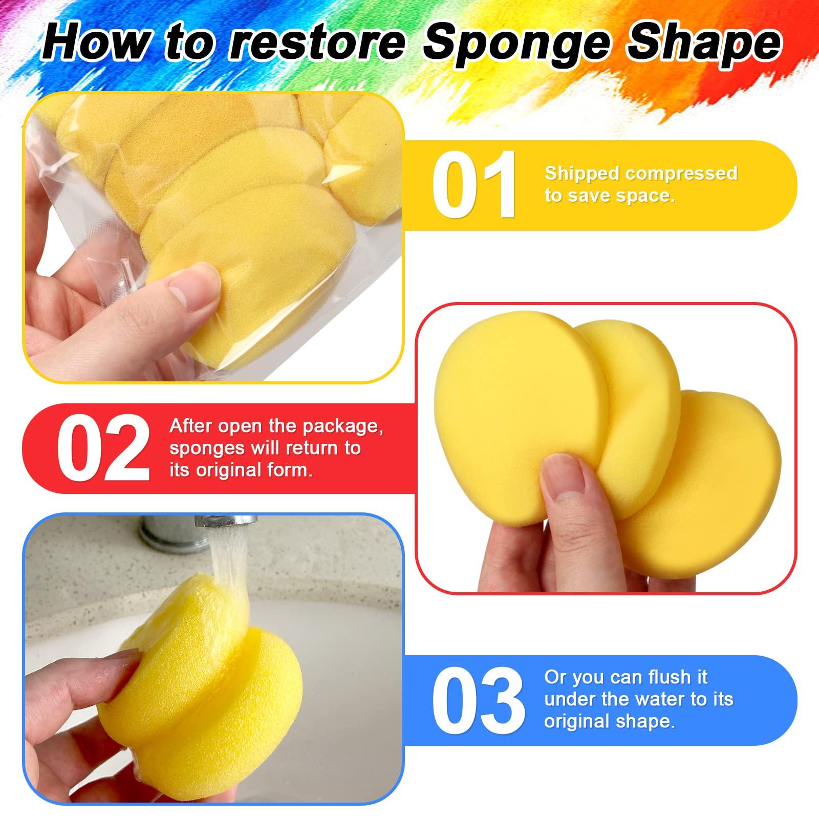 Hapy Shop 24 Pack Round Painting Sponge Synthetic Artist Sponges Ceramic Sponges for Painting, Crafts, Ceramics, Household Use and More, 2.8 Inch - Image 5