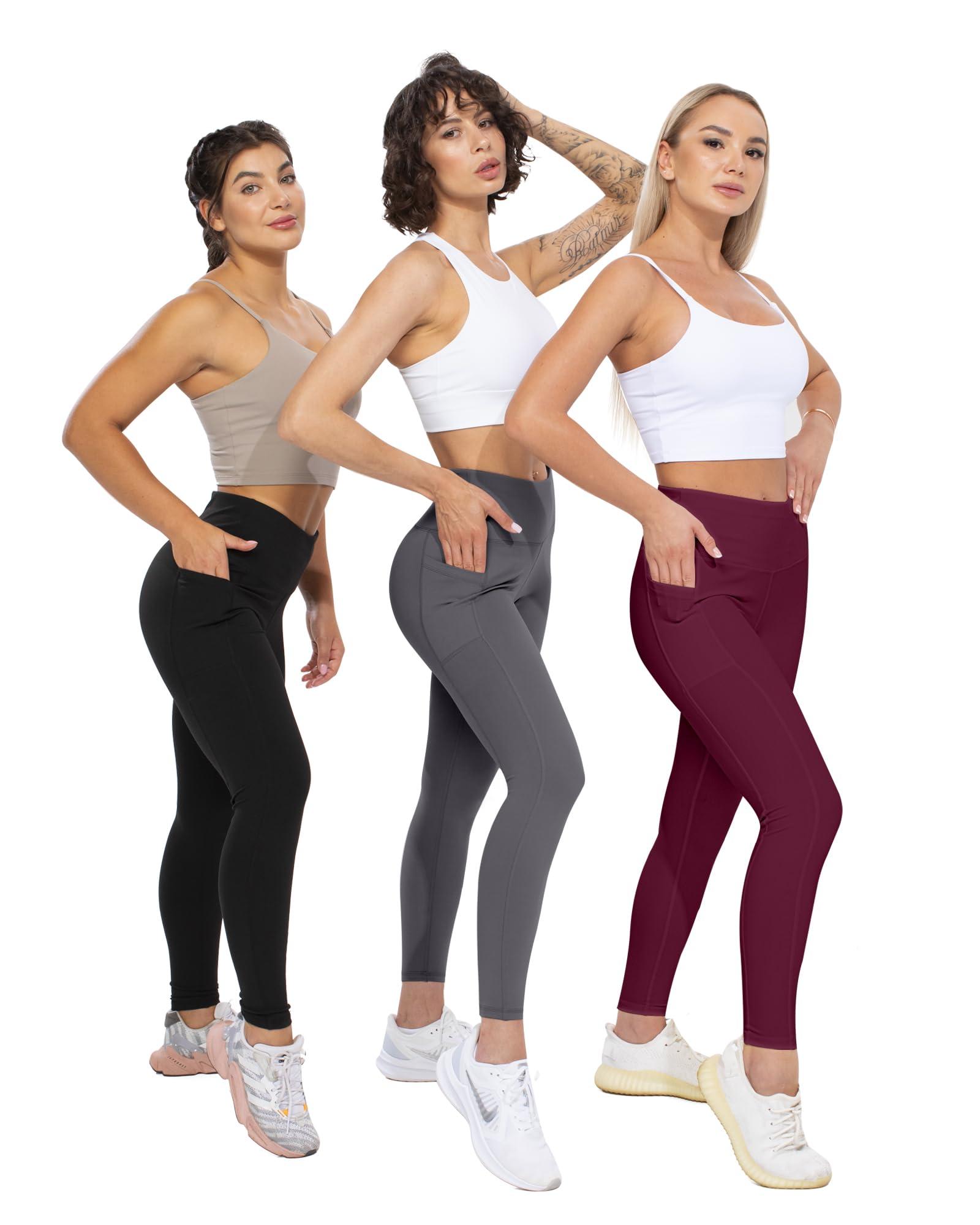 CHRLEISURE Leggings with Pockets for Women, High Waisted Tummy Control Workout Yoga Pants - Image 5