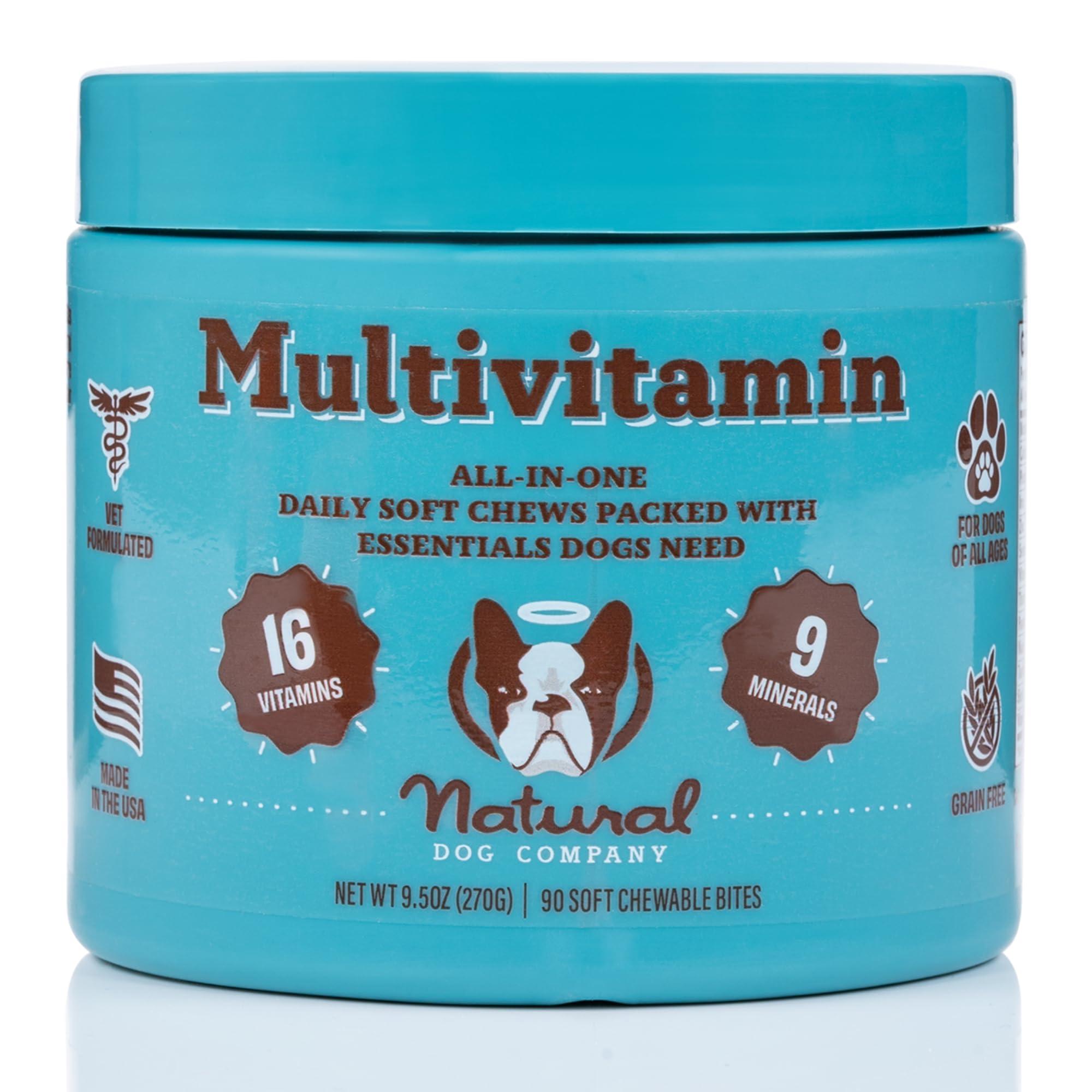Natural Dog Company Multivitamin Chews (90 Pieces), Dog Vitamins and Supplements, Peanut Butter & Bacon Flavor, for Dogs of All Ages, Sizes, & Breeds, Supports Immune System, Antioxidant - Image 4