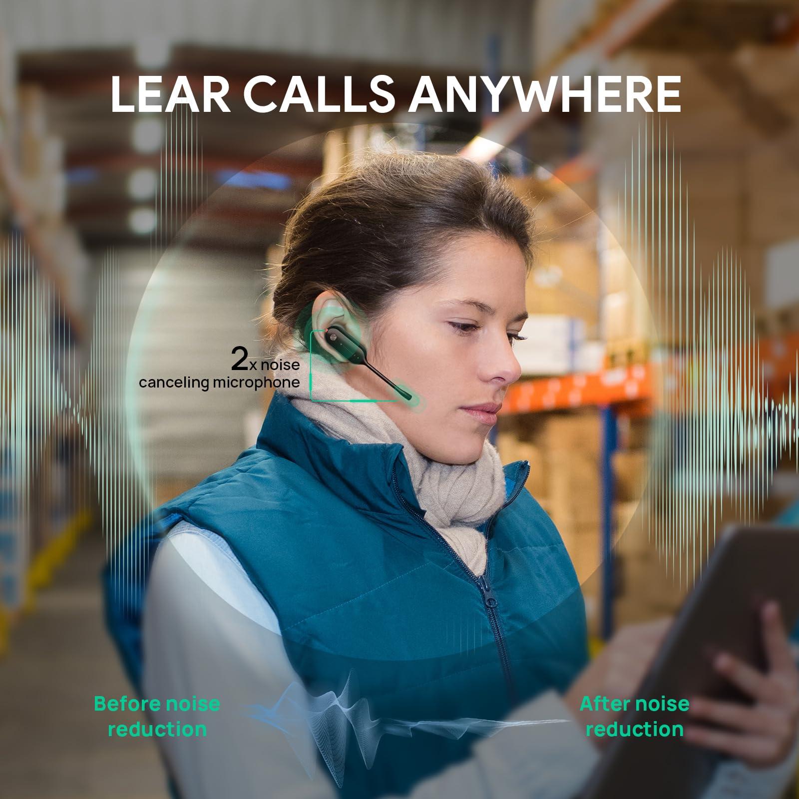 Yealink Wireless DECT Headset WH63,Teams Certified,Single Ear Office Headset for Desk Phone and Computer Softphone,Noise Cancelling Mic,Compatible Polycom Grandstream IP Phone - Image 4