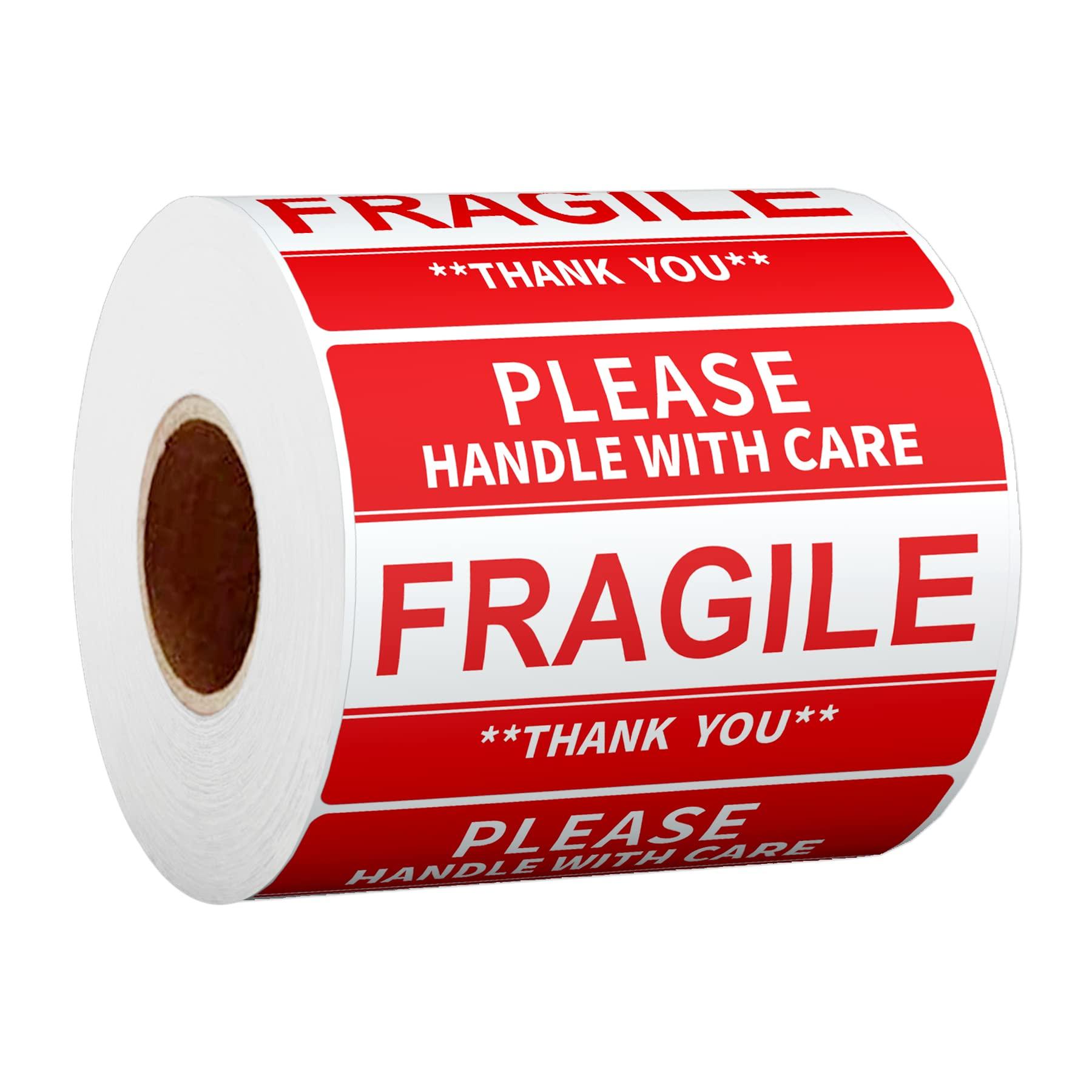 Anylabel 2" x 3" Fragile Stickers for Shipping and Moving Please Handle with Care Fragile Thank You Do Not Drop, Warning Stickers Fragile Labels, Permanent Adhesive(500 Labels, 1 Roll)