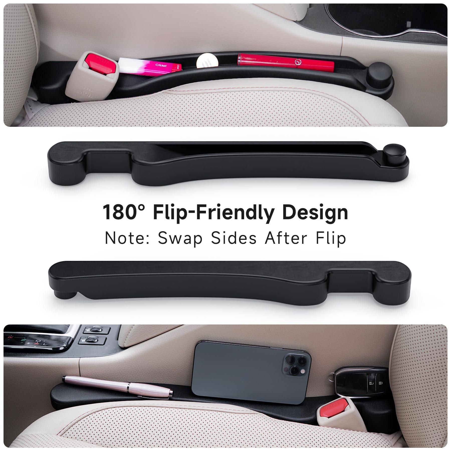 Car Seat Gap Filler Set of 2, Soft Foam Multifunctional Seat Side Gap Filler with Organizer & Hook Function, 3in1 Gap Stopper Universal Fit Car SUV Truck Fill The Gap Between Seat & Console - Image 5