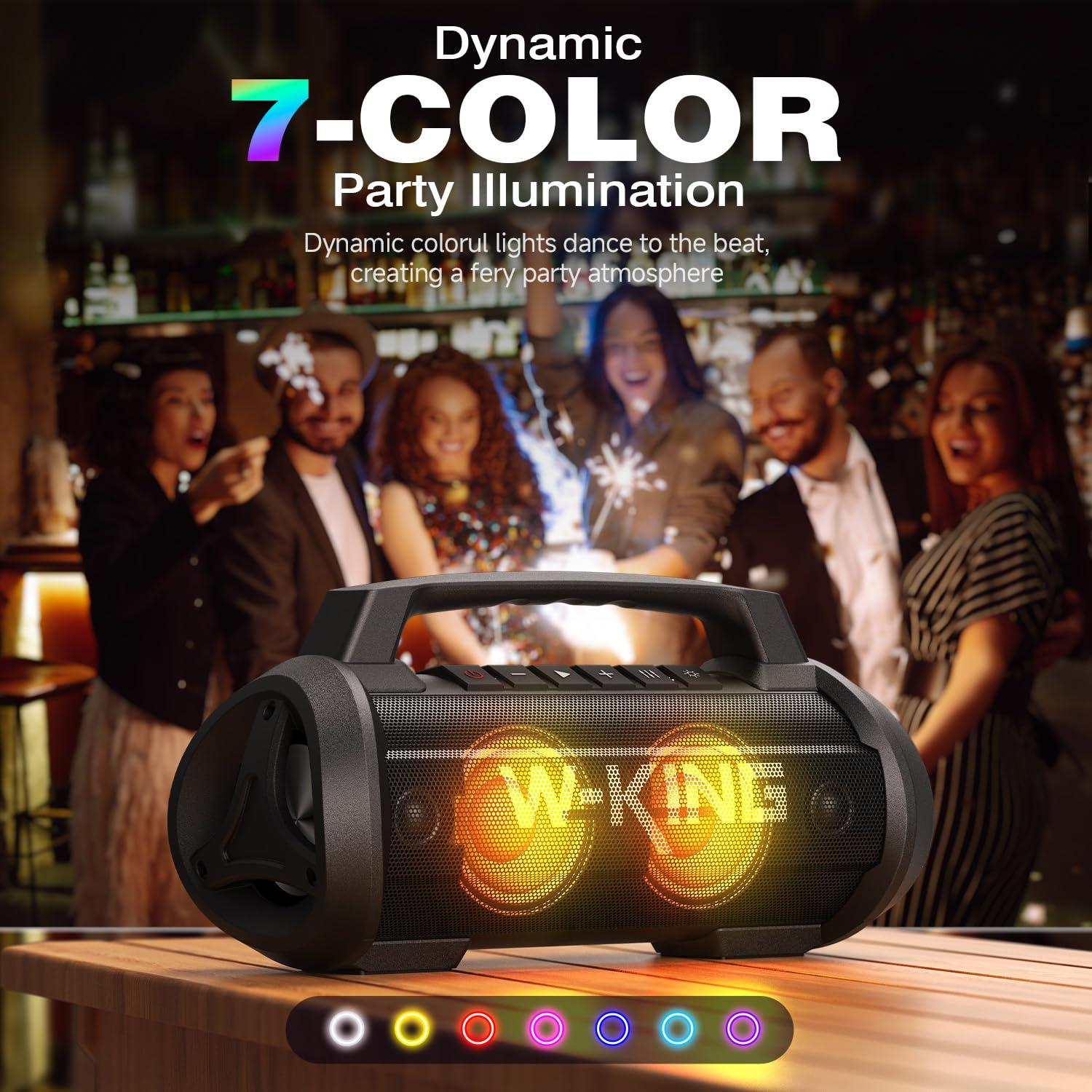 W-KING Portable Speakers Bluetooth Wireless, 120W Max Loudest Bluetooth Speaker, IPX6 Waterproof Outdoor Speaker with 70W Deep Bass/2*Subwoofer/DSP/EQ/42H/LED/MAC-in/Power Bank, Large Party Boombox - Image 6