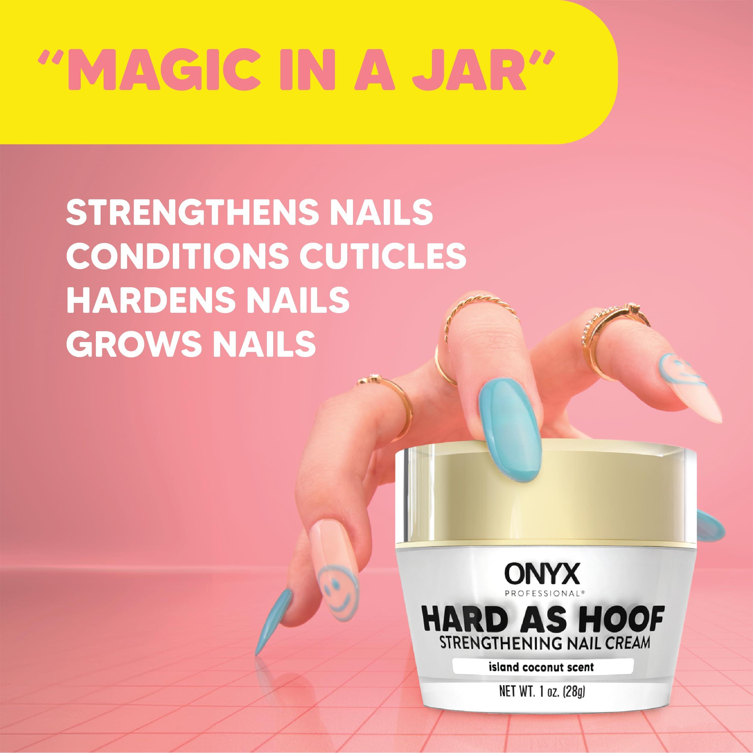 Onyx Professional Hard as Hoof Nail Strengthening Cream with Coconut Scent, Nail Growth & Conditioning Cuticle Cream Stops Splits, Chips, Cracks & Strengthens Nails, 1 oz - Image 3