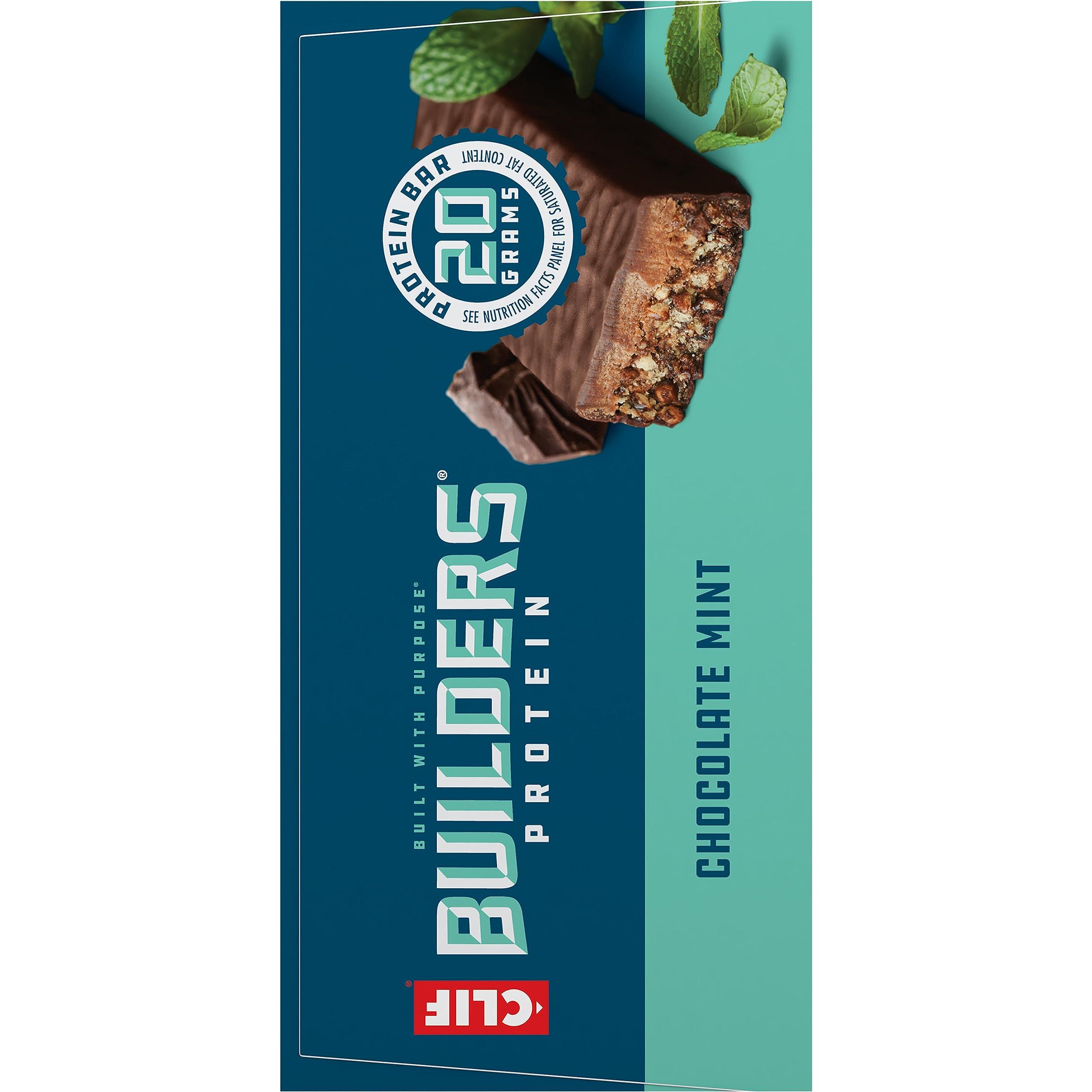 CLIF BUILDERS Protein Bars - Chocolate Mint Flavor - 20g Plant Based Protein - Gluten Free - Non-GMO - Low Glycemic - No Artificial Sweeteners - Value Pack, 2.4 oz. (12 Count) - Image 14