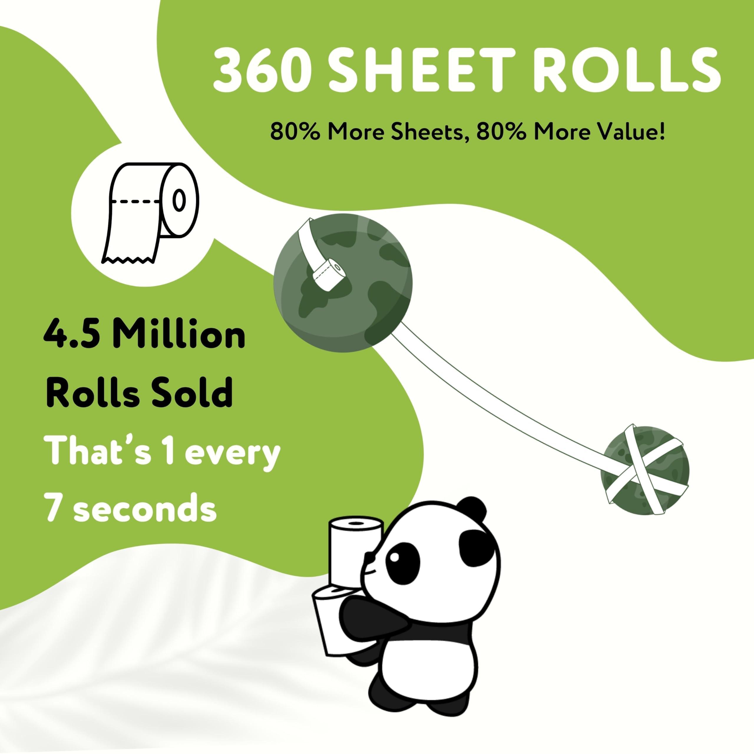The Cheeky Panda Bamboo Toilet Paper Bulk | 12 Family Sized Rolls with 360 Soft Sheets Each (4320 Sheets) | Super Strong 3 Ply Biodegradable Toilet Paper - Image 4