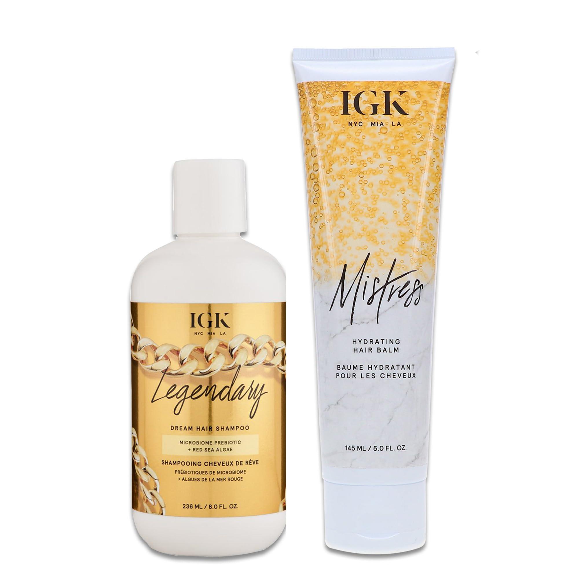 IGK LEGENDARY Dream Hair Shampoo (8 Oz) + IGK Mistress Hydrating Hair Balm (5 Oz) | Hydrated + Shine + Frizz Control | Vegan + Cruelty-Free | - Image 1