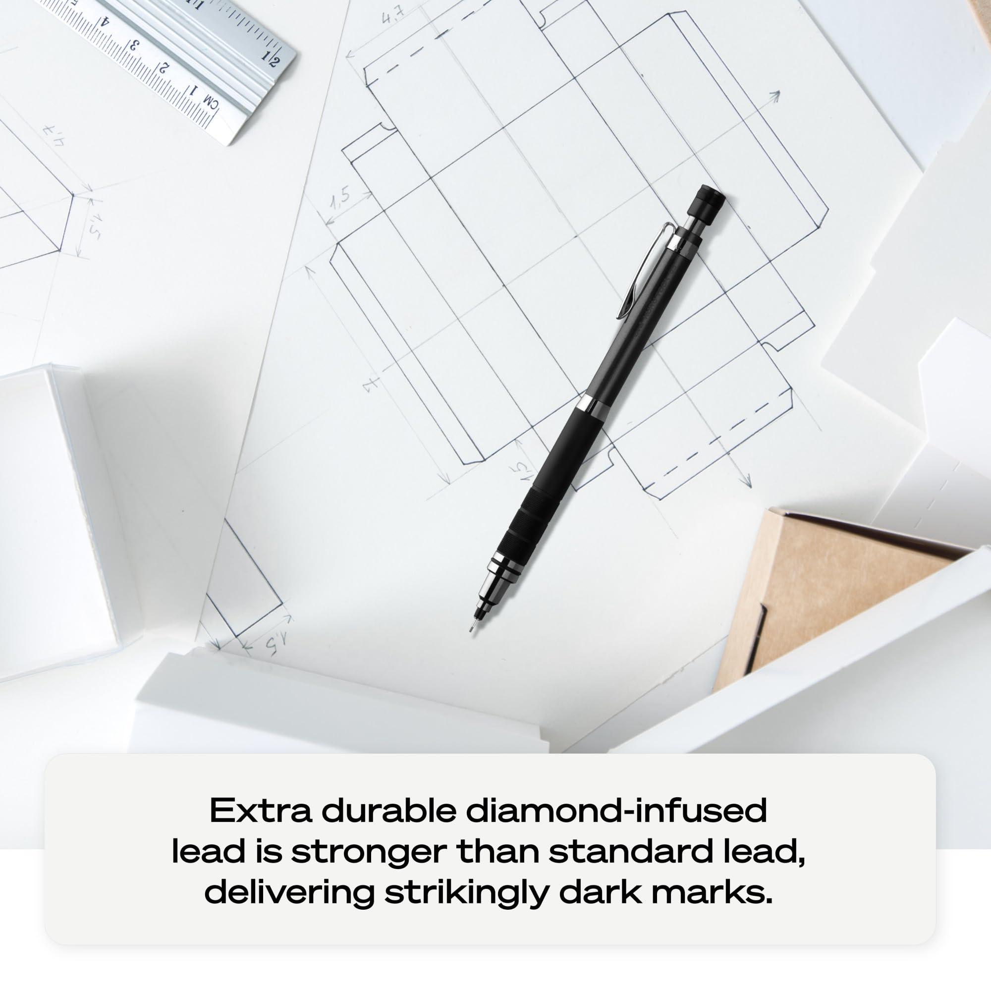 Uniball Kuru Toga Elite Mechanical Pencil Starter Kit with Silver Barrel and 0.5mm Tip; 60 Lead Refills; and 5 Pencil Eraser Refills; HB #2; Office Supplies; School Supplies; Drafting - Image 6
