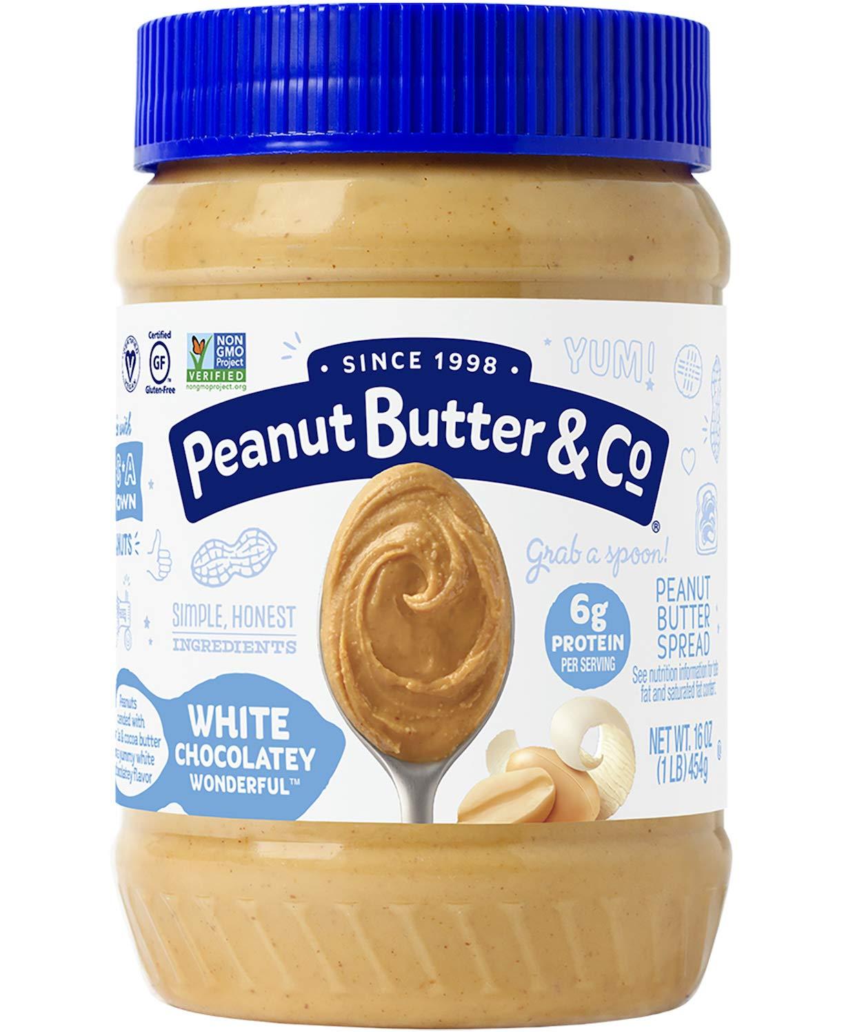 Peanut Butter & Co. Peanut Butter, Non-GMO, Gluten Free, Vegan, White Chocolate Wonderful, 16-Ounce Jar