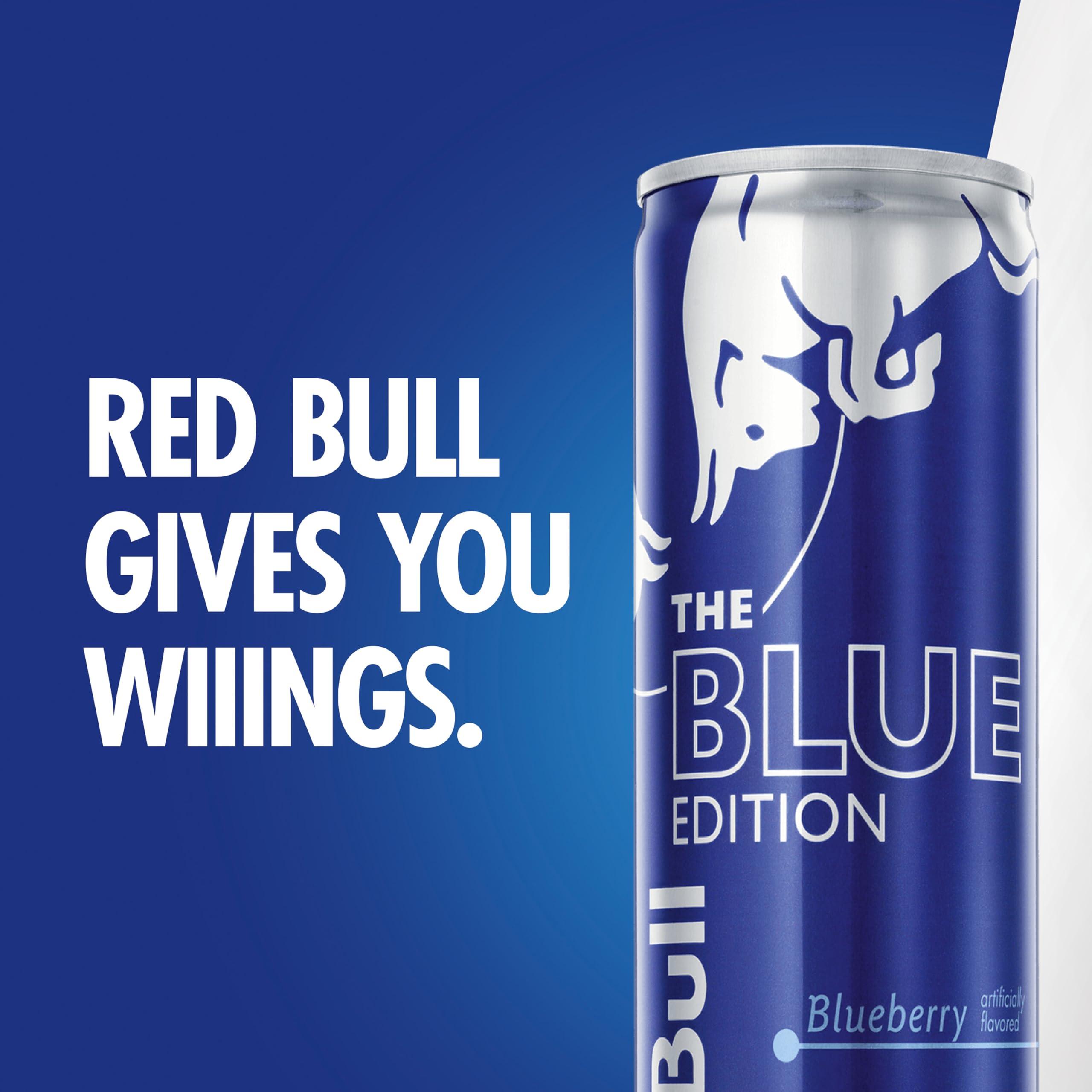 Red Bull Blue Edition Energy Drink, Blueberry, with 114mg Caffeine plus Taurine & B Vitamins, 12 Fl Oz, Pack of 24 Cans - Image 4
