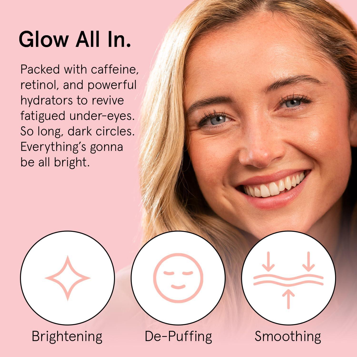grace & stella Retinol & Caffeine Under Eye Serum Anti Aging - Travel Essentials - Hydrating Cream with Niacinamide, Peptides - Reduce Wrinkles, Crow's Feet, Puffiness - Vegan Skincare (0.5 floz/15ml) - Image 2