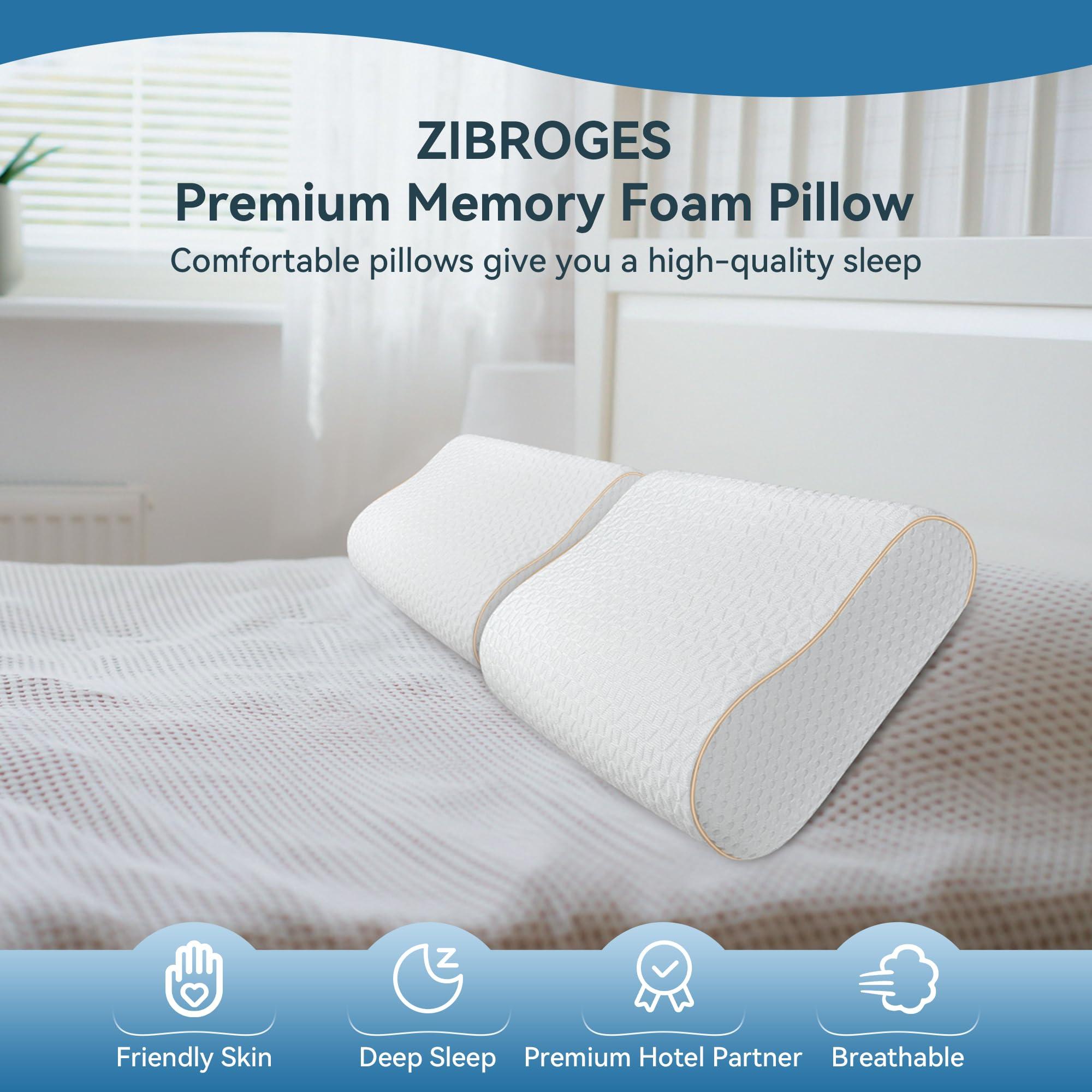 zibroges Sandwich Memory Foam Pillow for Sleeping - Ergonomic Cervical Cooling Pillows Queen Size, Adjustable Contour Pillow for Neck Pain Relief, Bed Pillow for Side, Back & Stomach Sleepers - Image 7