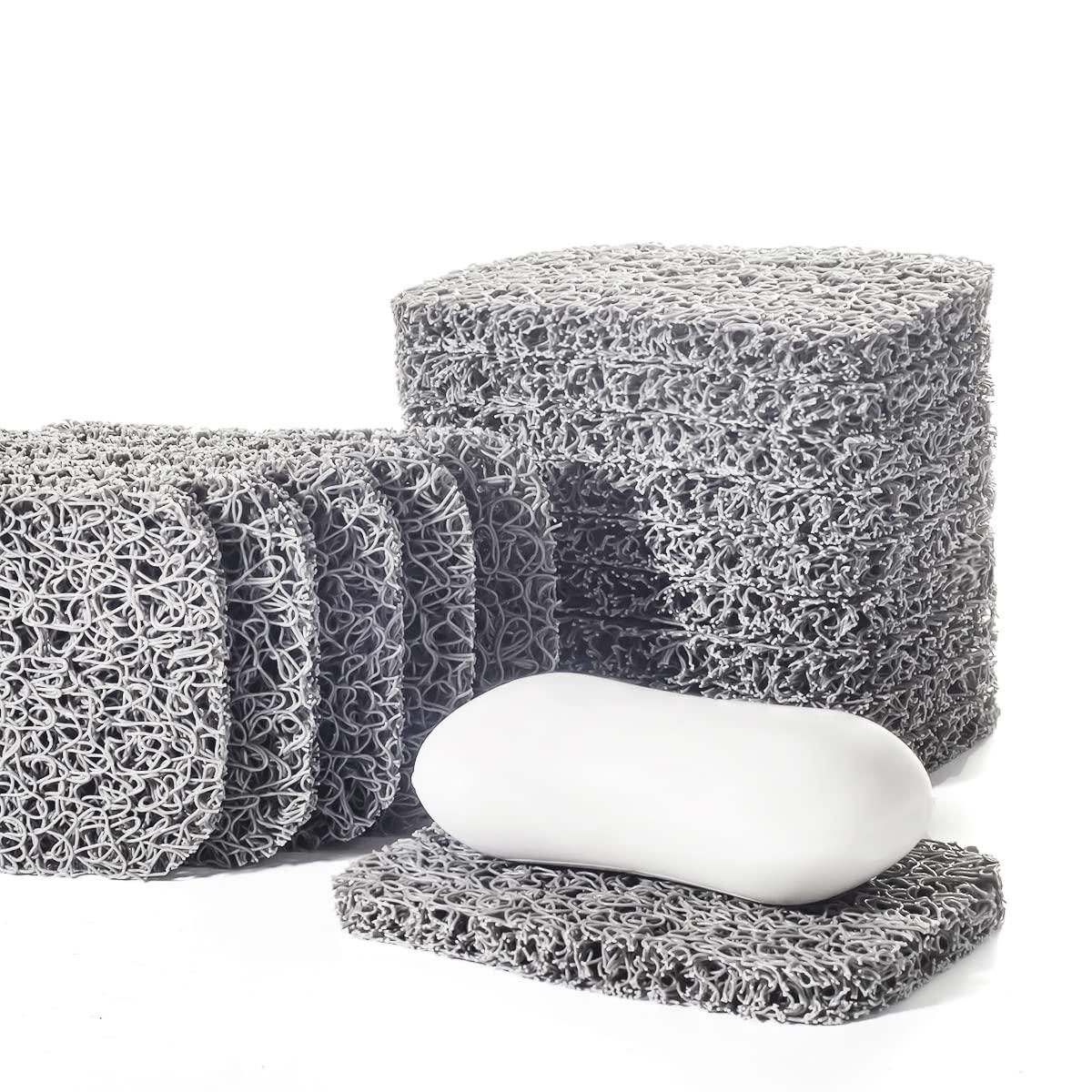 12PCS Soap Savers Pads BPA Free Soap Holder for Bar Soap Non-Slip Self Draining Soap Dish Soap Lift for Shower Kitchen Bathroom, Gray