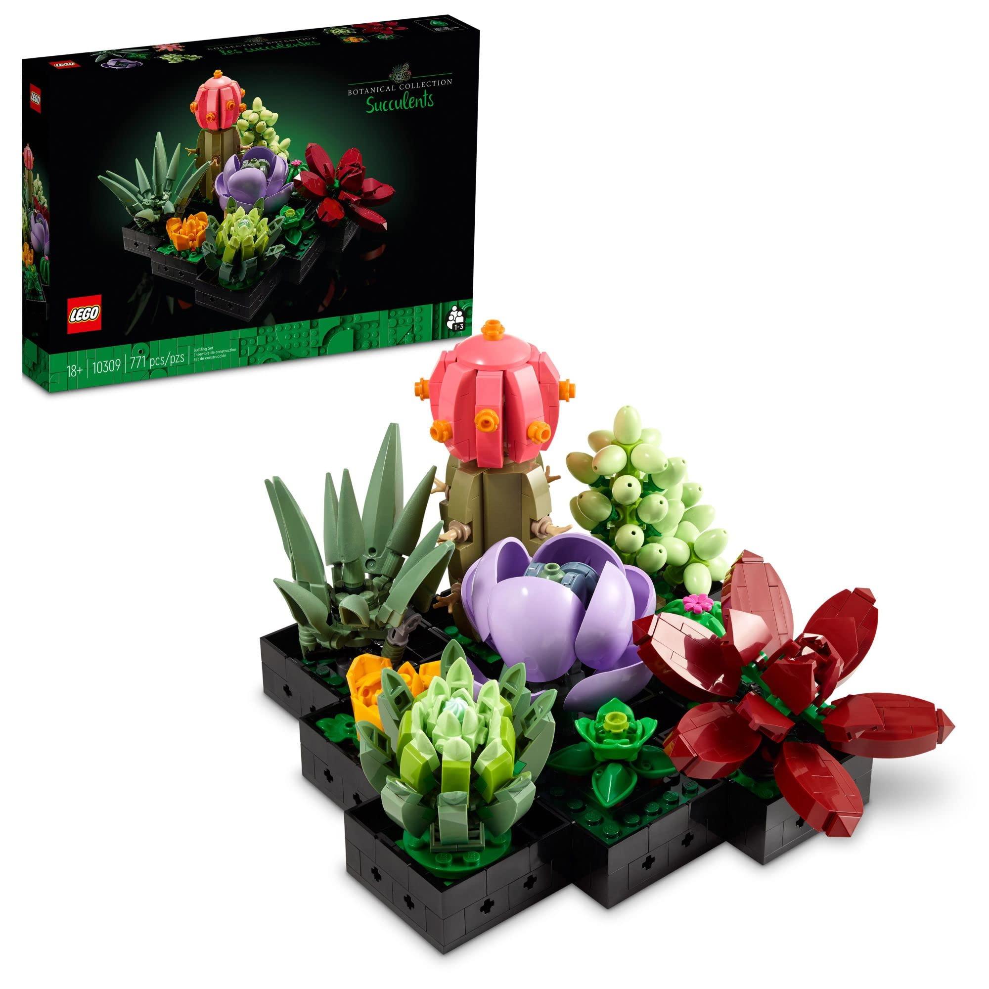 LEGO Botanicals Succulents - Artificial Indoor Plant Building Set for Home, Kitchen, Desk Decor Adults Ages 18+ - Gift for Graduation - 10309