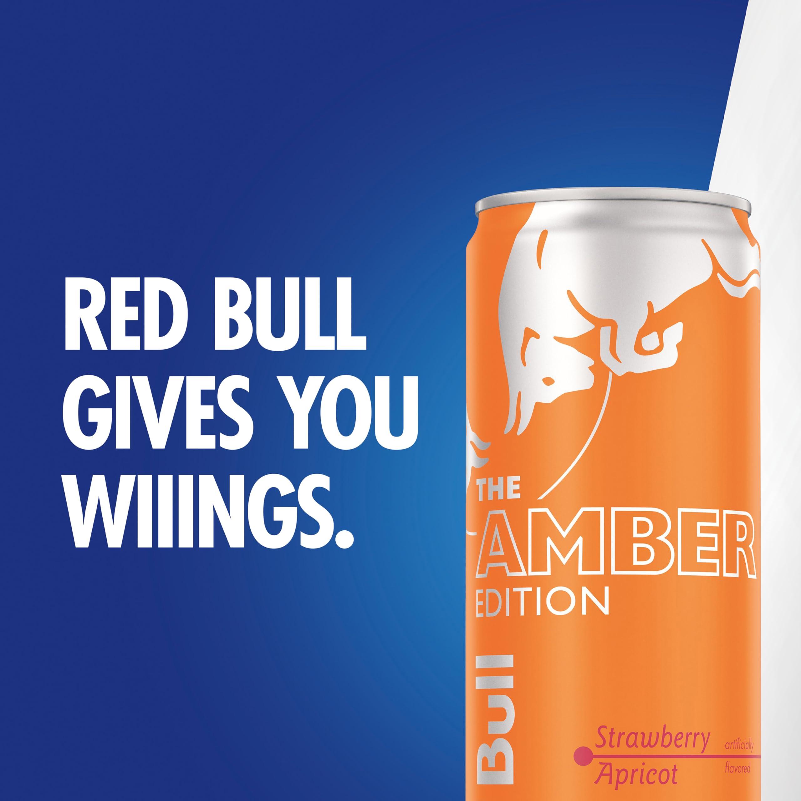 Red Bull Amber Edition Energy Drink, Strawberry Apricot, with 114mg Caffeine plus Taurine & B Vitamins, 12 Fl Oz, Pack of 24 Cans - Image 3