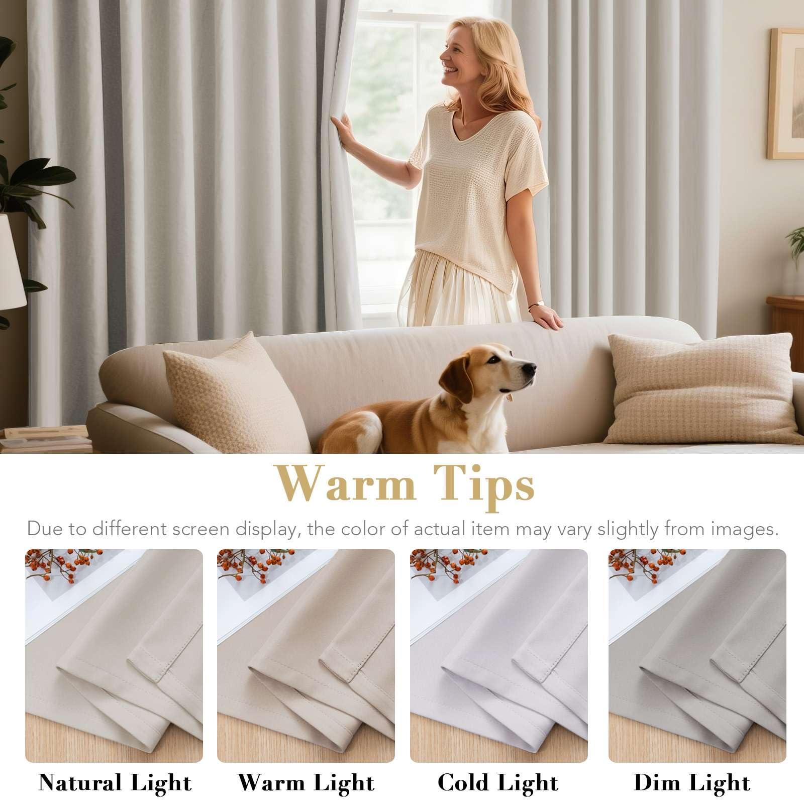 H.VERSAILTEX Blackout Curtains for Bedroom Thermal Insulated Room Darkening Living Room Curtains 63 Inch Long Grommet Privacy Protection Window Curtain Panels/Drapes for Nursery,2 Panels,Ivory/Cream - Image 5
