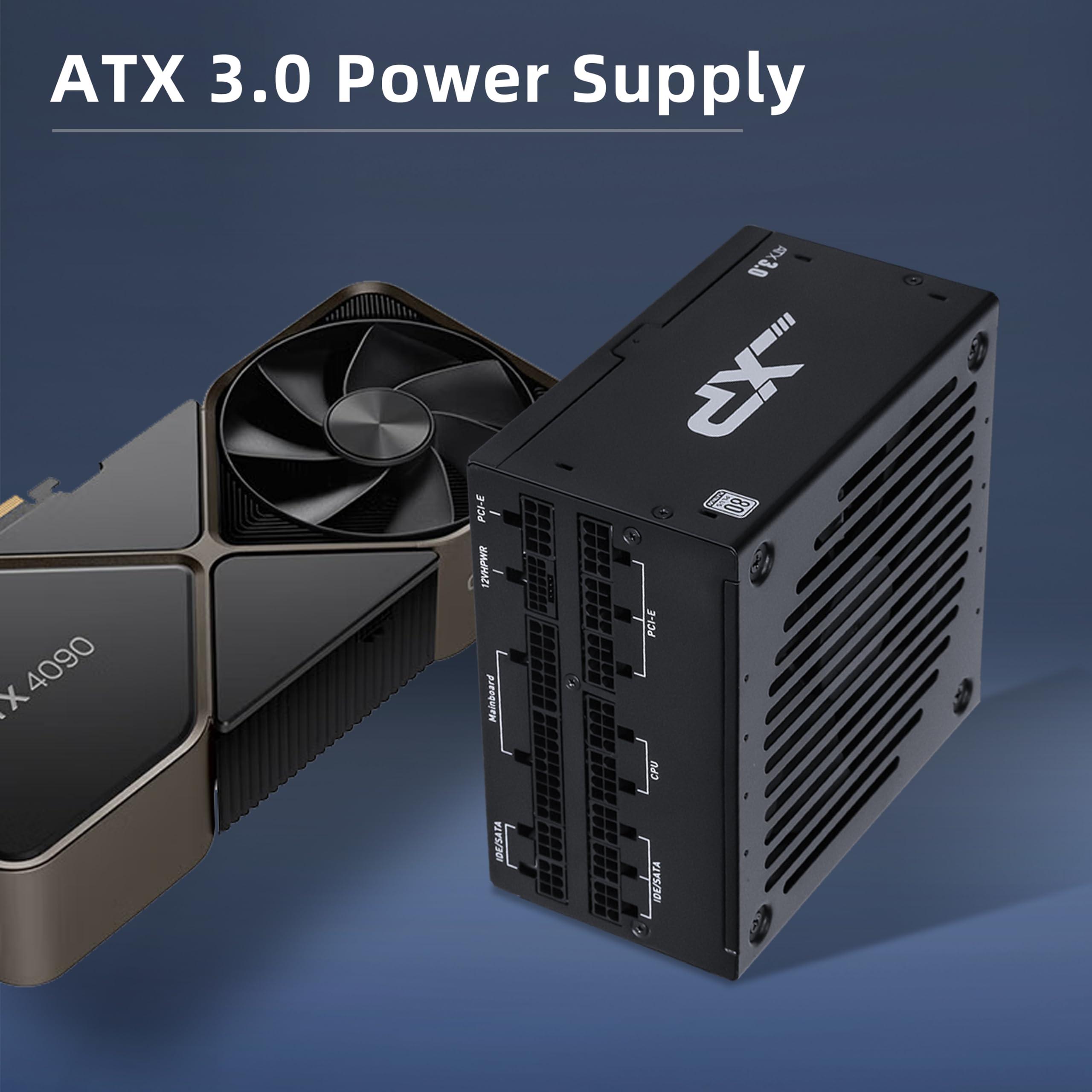 SAMA PC Power Supply, XP1000W Fully Modular PSU Platinum 80+, 12VHPWR PSU, ATX3.0&PCIE5.0 Gaming PSU, 120mm Silent FDB Fan, 1000W PSU Supply for 3090Ti 4070Ti 4080 4090 - Image 2