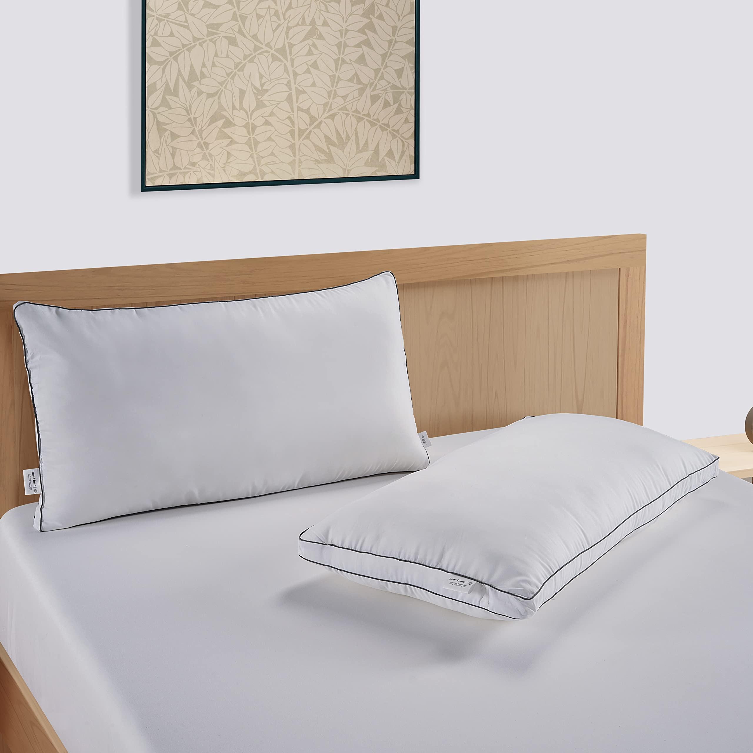 LANE LINEN Pillows Standard Size Set of 4 (20"x26") - Soft Gusseted Bed Pillow for Back, Stomach or Side Sleepers - Hotel Quality Down Alternative Standard Pillows Pack of 4 - White - Image 8