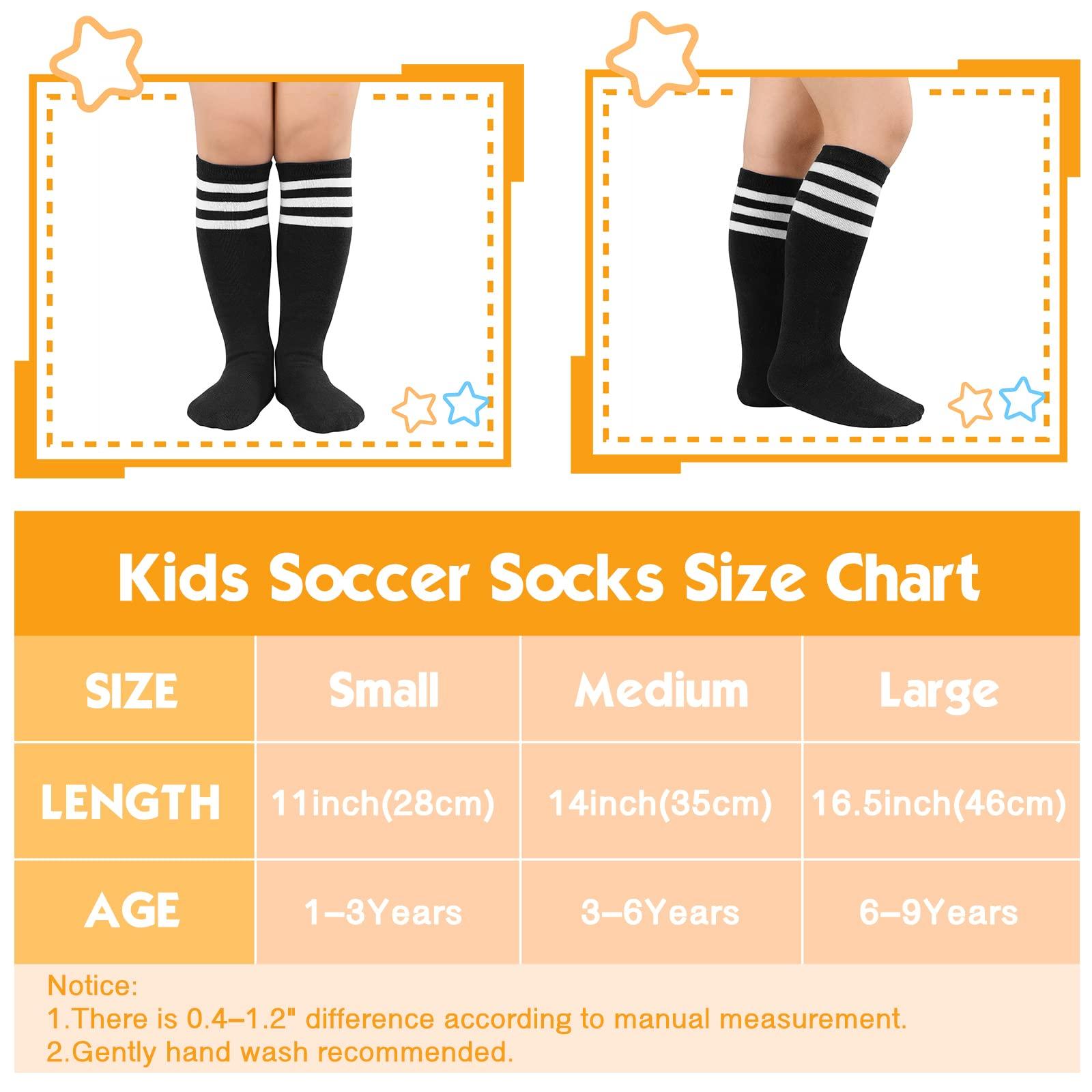 American Trends Kids Toddler Soccer Socks Knee High Tube long Three Stripes Uniform Socks for Boys Girls 1-9 years - Image 5