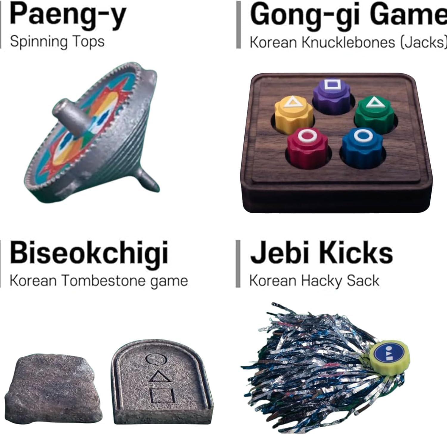 Korean Traditional Play Game, Korean Folk Game Set - Gong-gi, Biseokchigi, Jebi chagi, Paeng-y, DDAKJI Game Set, Family Travel Game (Set A) - Image 3