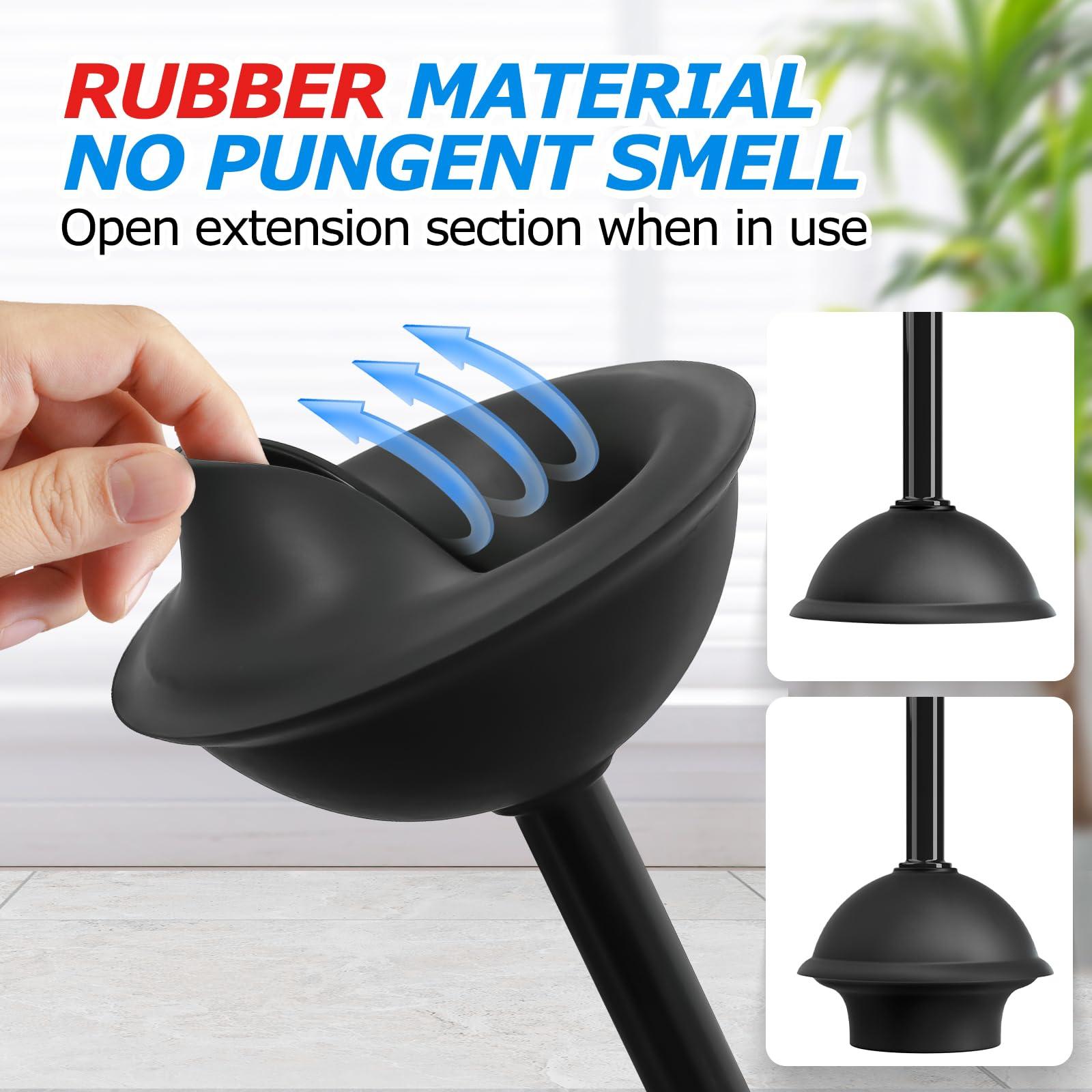 FORASTO 2 in 1 Toilet Plunger and Brush Set，Extended Handle Plunger，Toilet Bowl Brush Plunger Set,Bathroom Cleaning Tools ，Toilet Brush Plunger Combo，Cleaning Brush，Bathroom Cleaning Supplies - Image 5