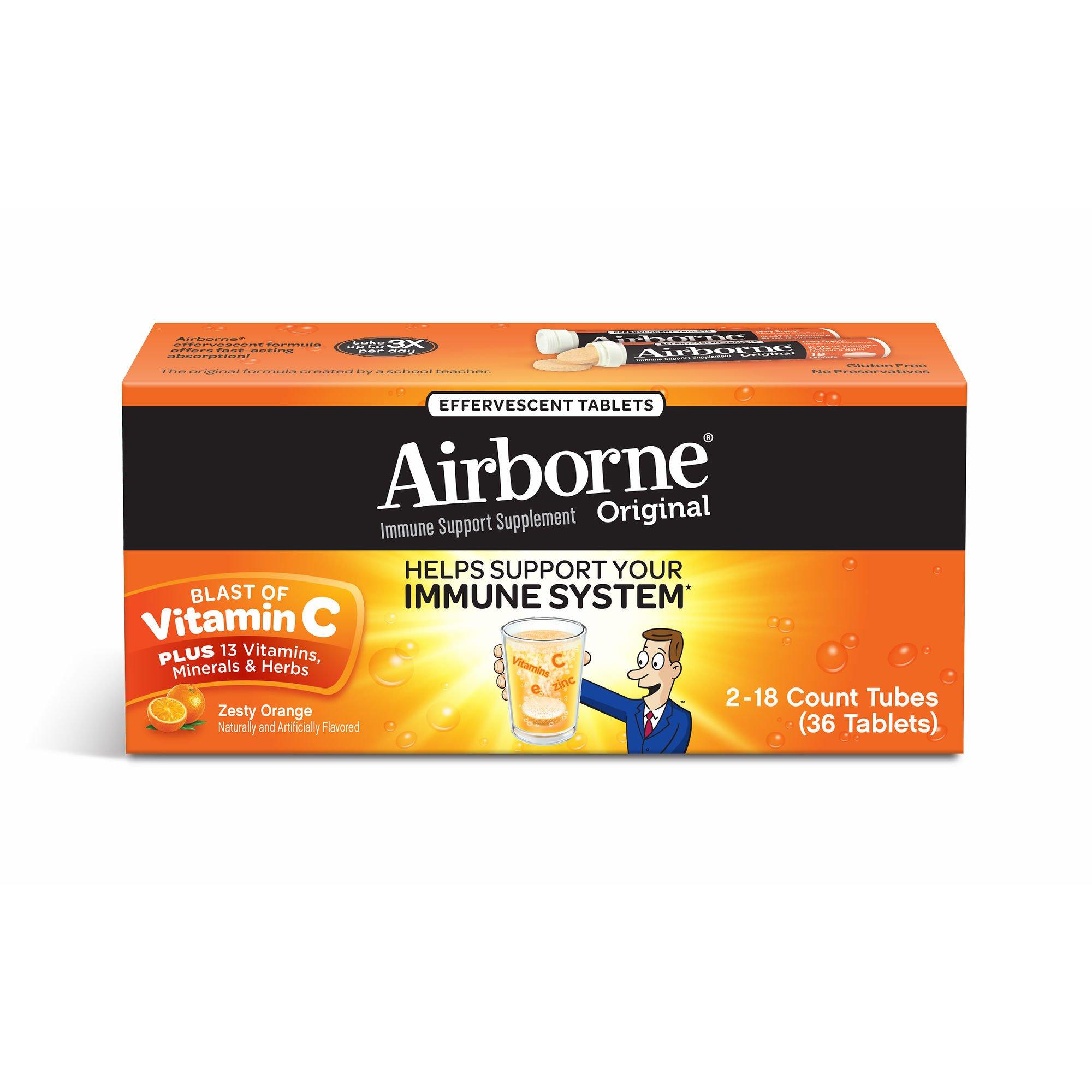 Airborne Immune Support Supplement Effervescent Tablets, 2 pk./18 ct.