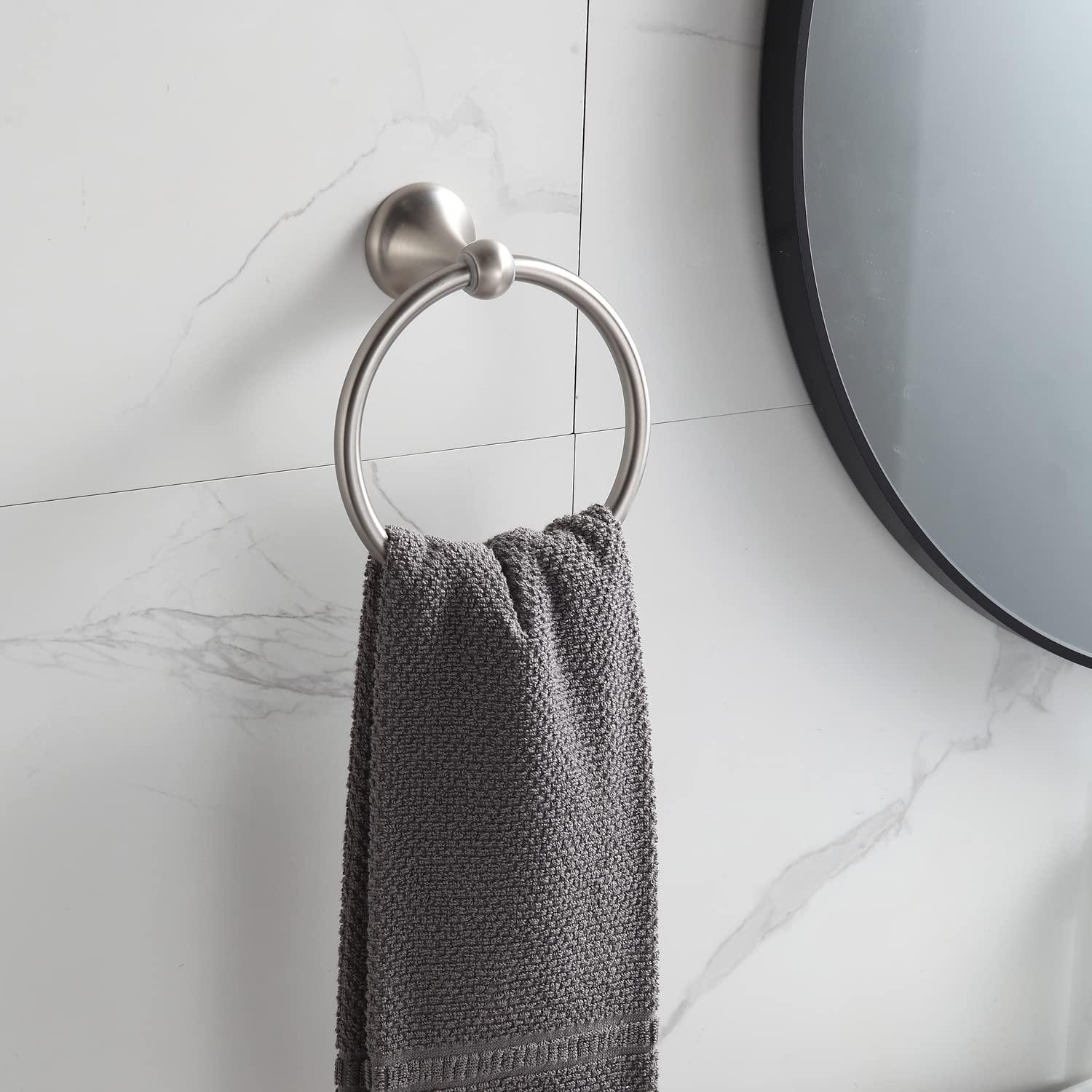 BGL Bathroom Accessory Set, Brushed Nickel Adjustable Expandable Towel Bar 4-Piece Bathroom Hardware Set Wall Mounted - Image 6
