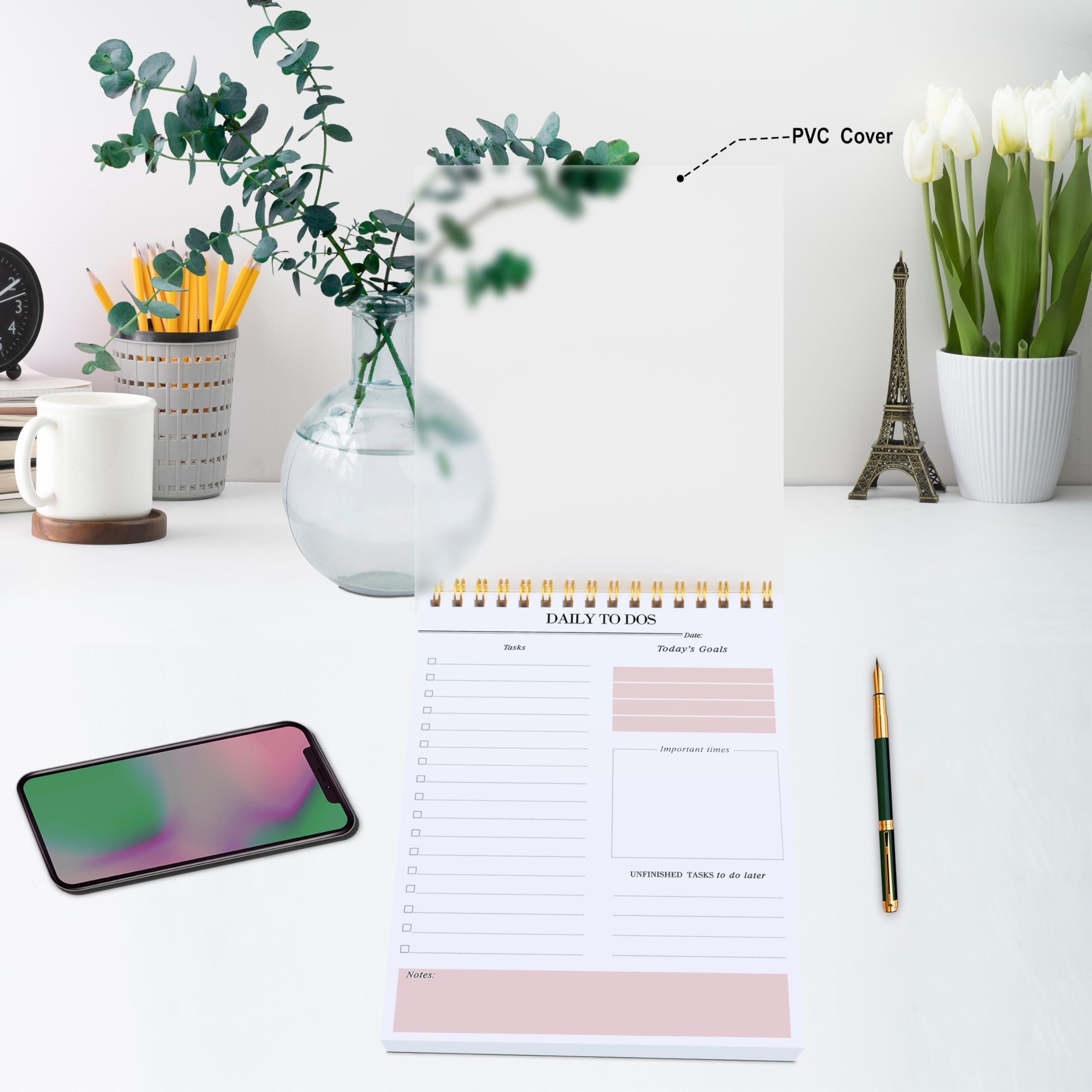 KAICN Daily to Do Notepads - Task Checklist planner, Time Management planner, To Do lists, Organizer with Today's Goals, Notes, 52 Undated Agenda Tear-off Sheets, 6.5 x 9.8 inches (Pink) - Image 2