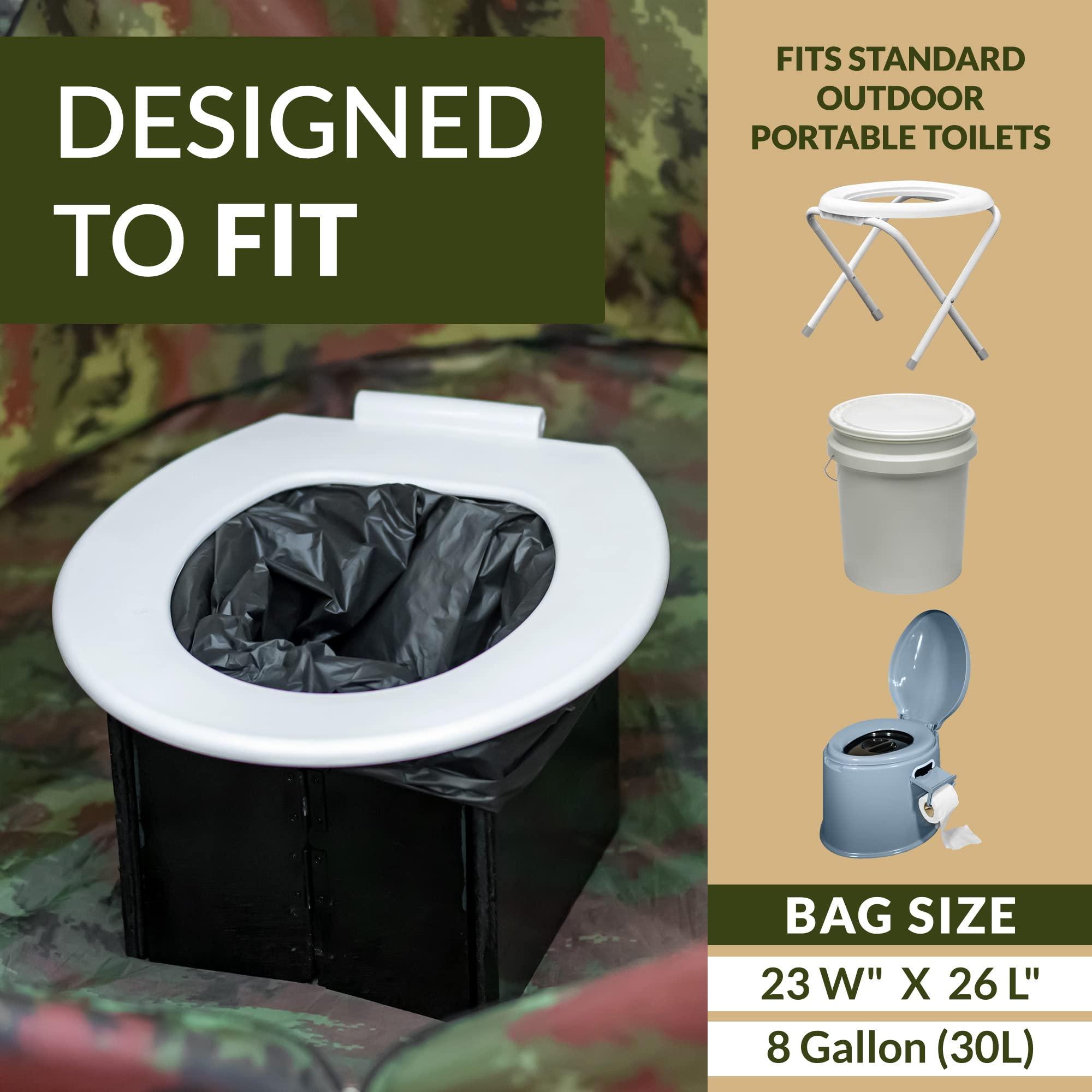 Reli. (20 Count) Portable Toilet Bags Compostable (8 Gallon - 1 Mil Thick) | Camping Toilet Bags | ASTM D6400 | Use for Portable Commode, Camp, Travel, Hiking (Black) - Image 3