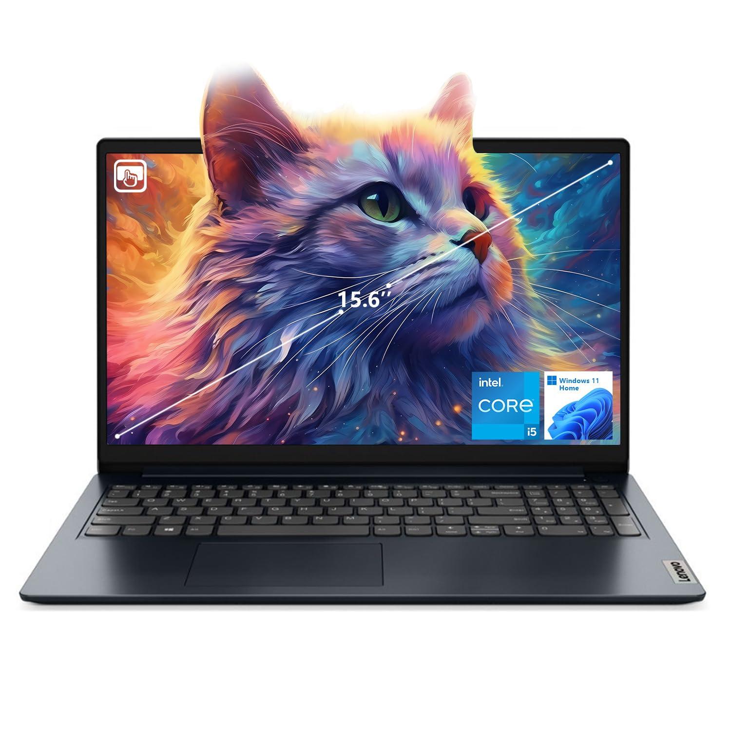 Lenovo IdeaPad 1i Laptop, 15.6" FHD Touchscreen, Intel Core i5-1235U Processor, 24GB RAM, 1TB SSD, Webcam, HDMI, Wi-Fi 6, Windows 11 Home, Blue
