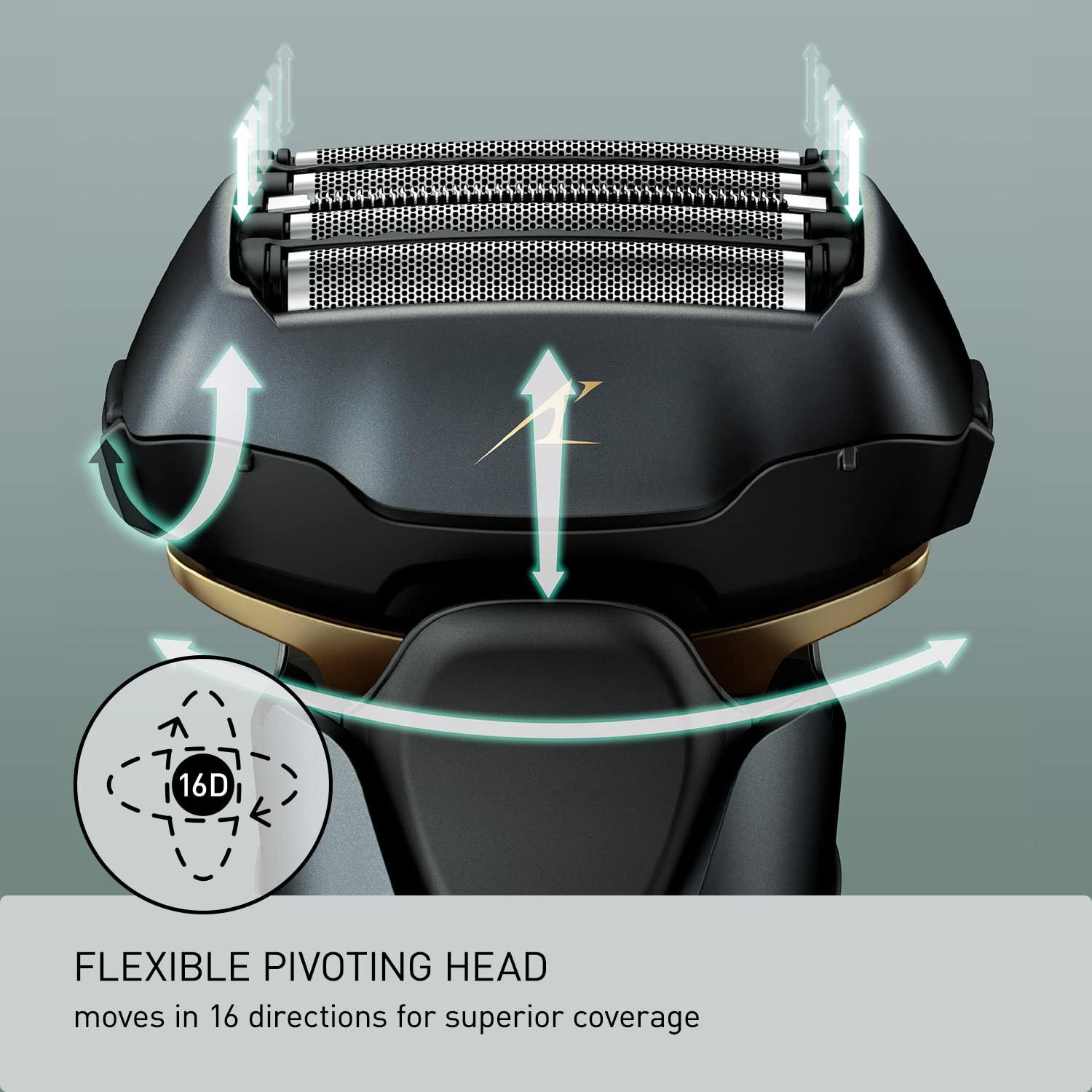 Panasonic ARC5 Electric Razor for Men with Pop-up Trimmer, Wet Dry 5-Blade Electric Shaver with Intelligent Shave Sensor and 16D Flexible Pivoting Head - ES-LV67-K (Black) - Image 6