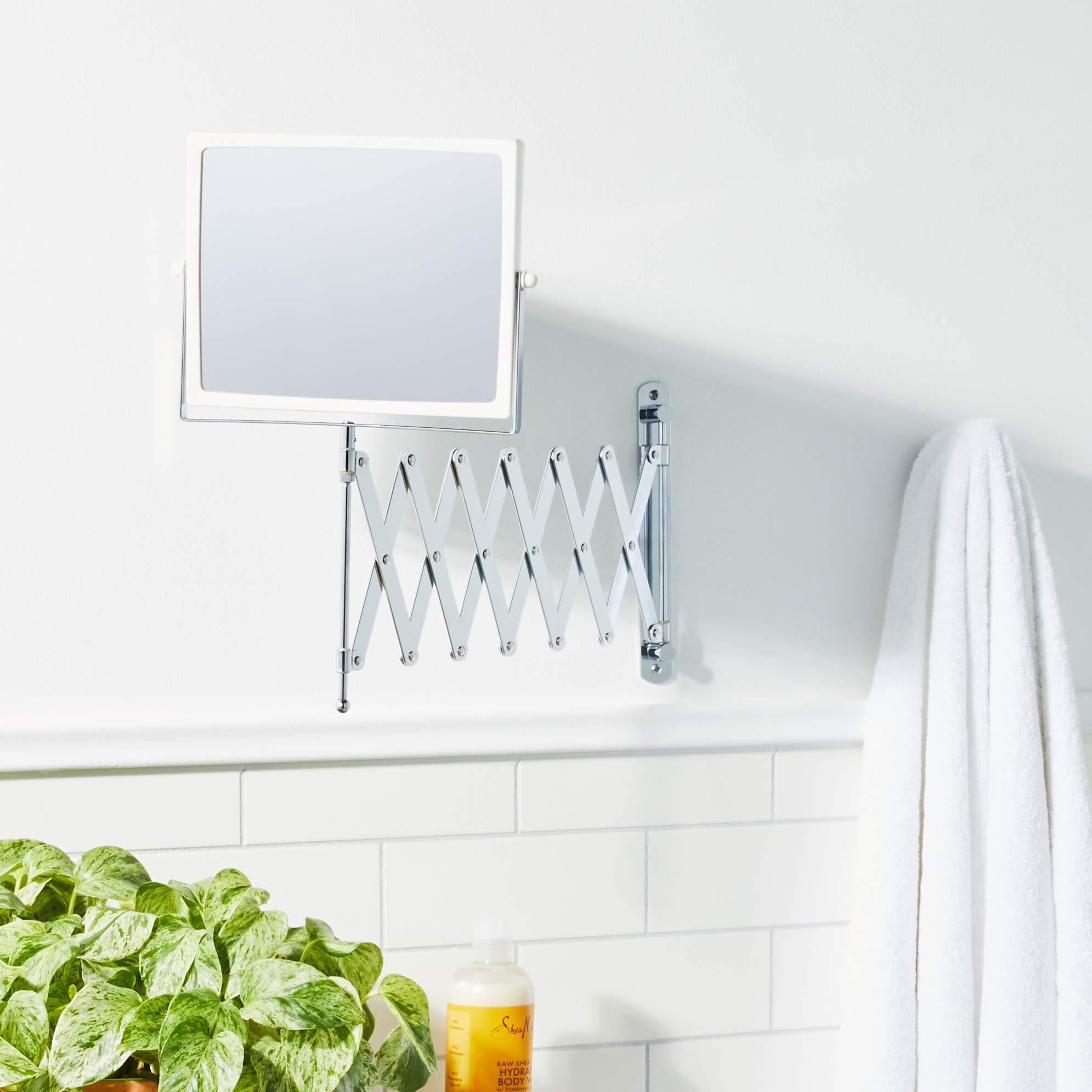 JERDON Two-Sided Swivel Wall Mount Mirror - Vanity Mirror with 5X Magnification & 30 inch Wall Extension - Model J2020C - Image 8