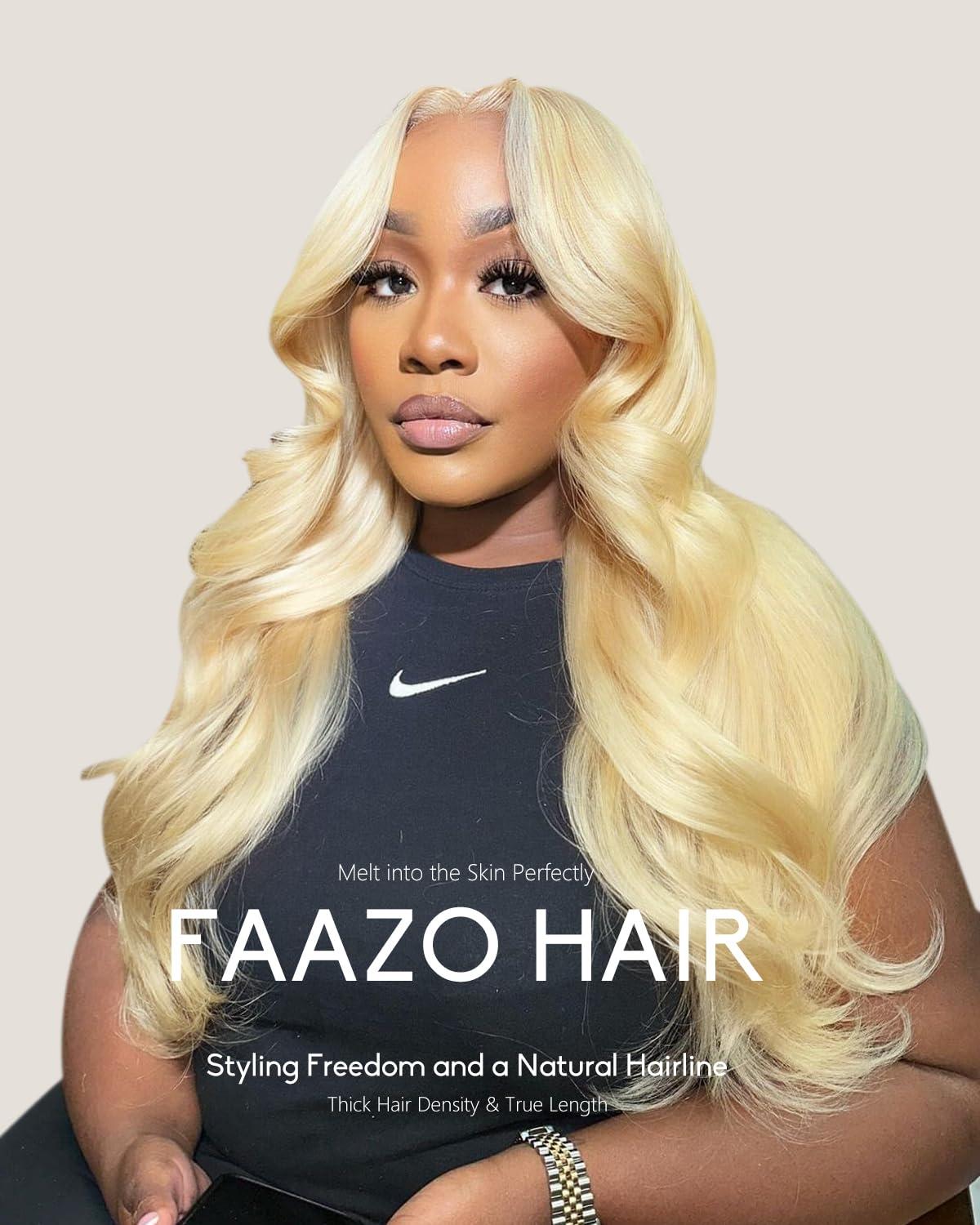 faazo 30 Inch 613 13x6 Lace Front Wig Human Hair 200 Density Blonde Wig Human Hair 613 Hd Lace Frontal Wig 13x6 Body Wave Lace Front Wigs Human Hair Pre Plucked 613 Wig - Image 6
