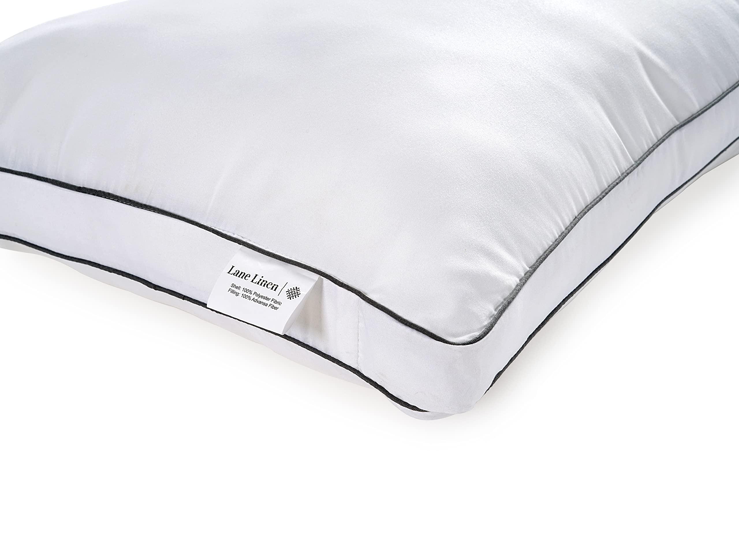 LANE LINEN Pillows Standard Size Set of 4 (20"x26") - Soft Gusseted Bed Pillow for Back, Stomach or Side Sleepers - Hotel Quality Down Alternative Standard Pillows Pack of 4 - White - Image 6