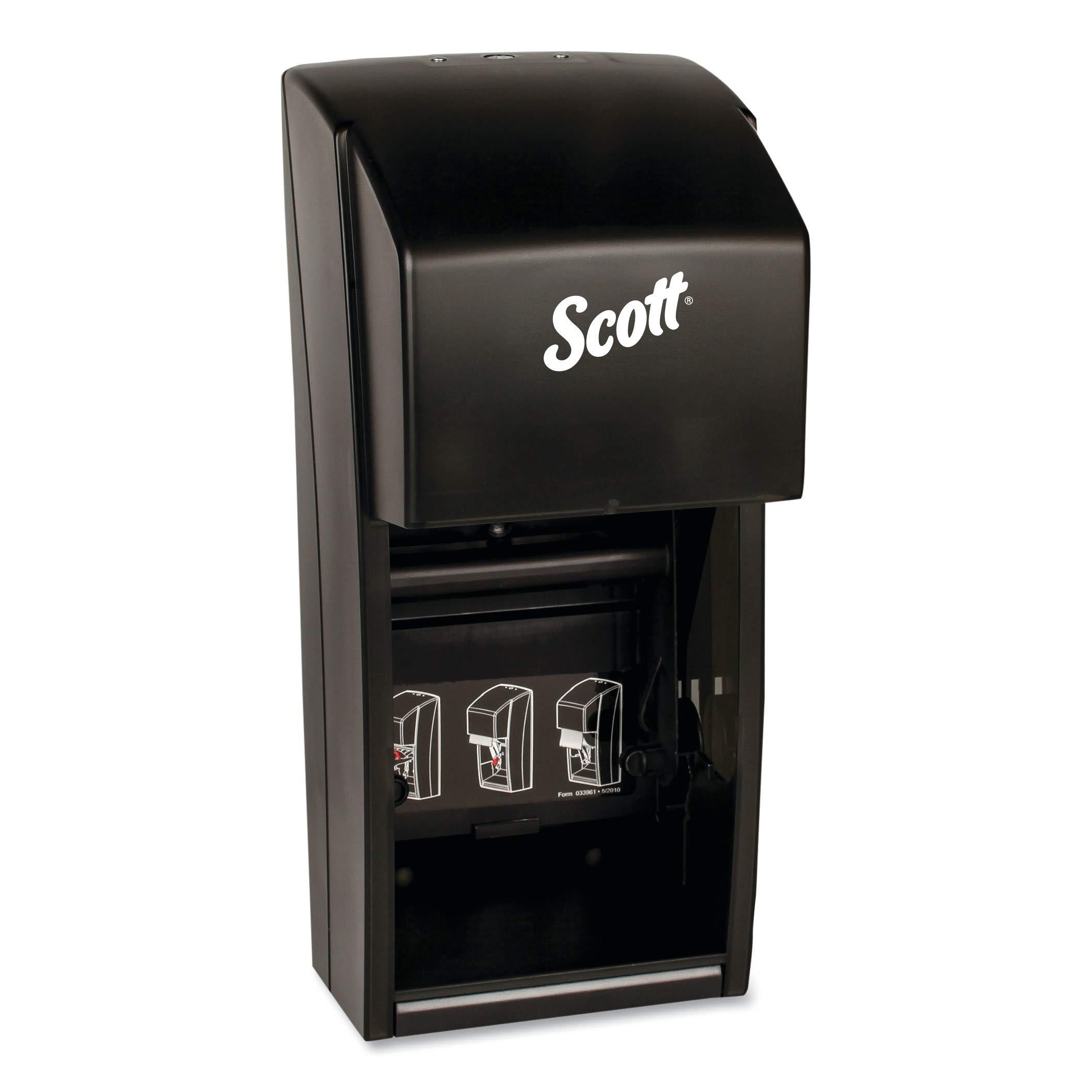 Scott Professional Vertical Standard Roll Toilet Paper Dispenser (09021), Dual Capacity, Black, 6.0"x13.6"x6.6" (Qty 1) - Image 2