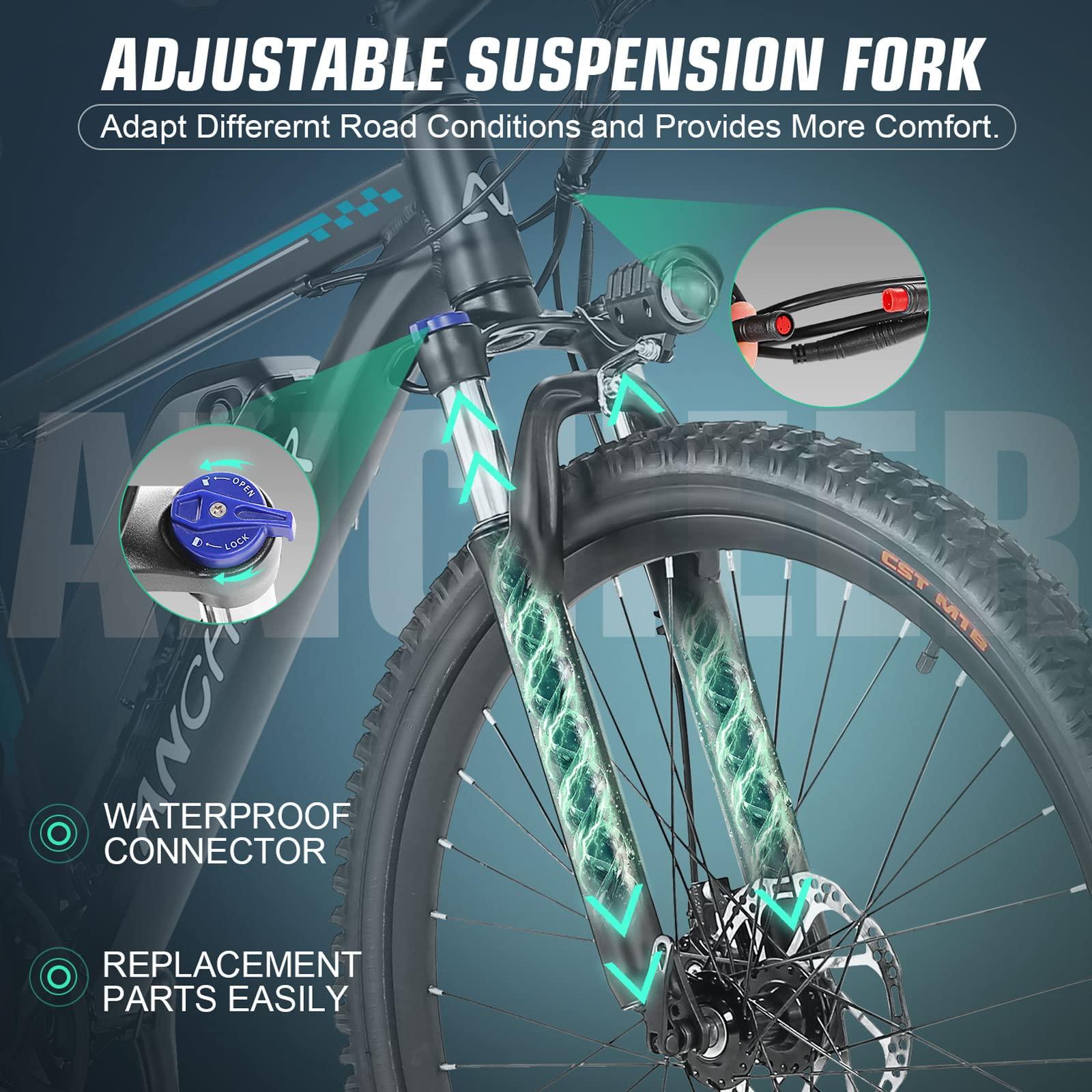 ANCHEER Electric Bike for Adults, Peak 750W Ebike, 3H Fast Charge, 55 Miles, 22MPH Electric Bicycle, 48V 499Wh Battery, 26" Gladiator Electric Mountain Bike, 21Speed, UL 2849 Certified - Image 10