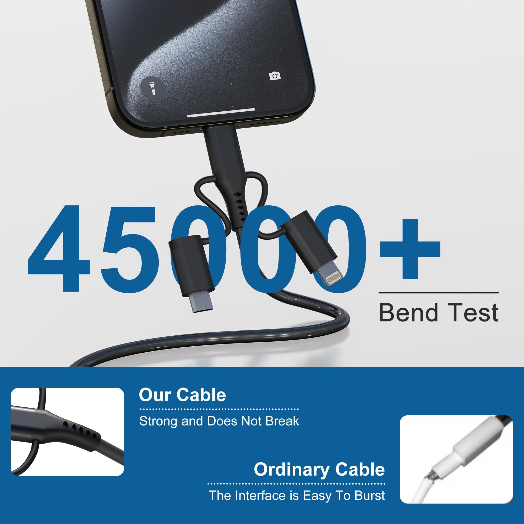 Coiled Multi Charging Cable 3-in-1,USB to Lightning/Type C/Micro USB Phone Car Charger Cord,Compatible Apple Carplay & Android Auto,MFi Certified & Data Sync for iPhone 16 15 14 13 Android Samsung - Image 5