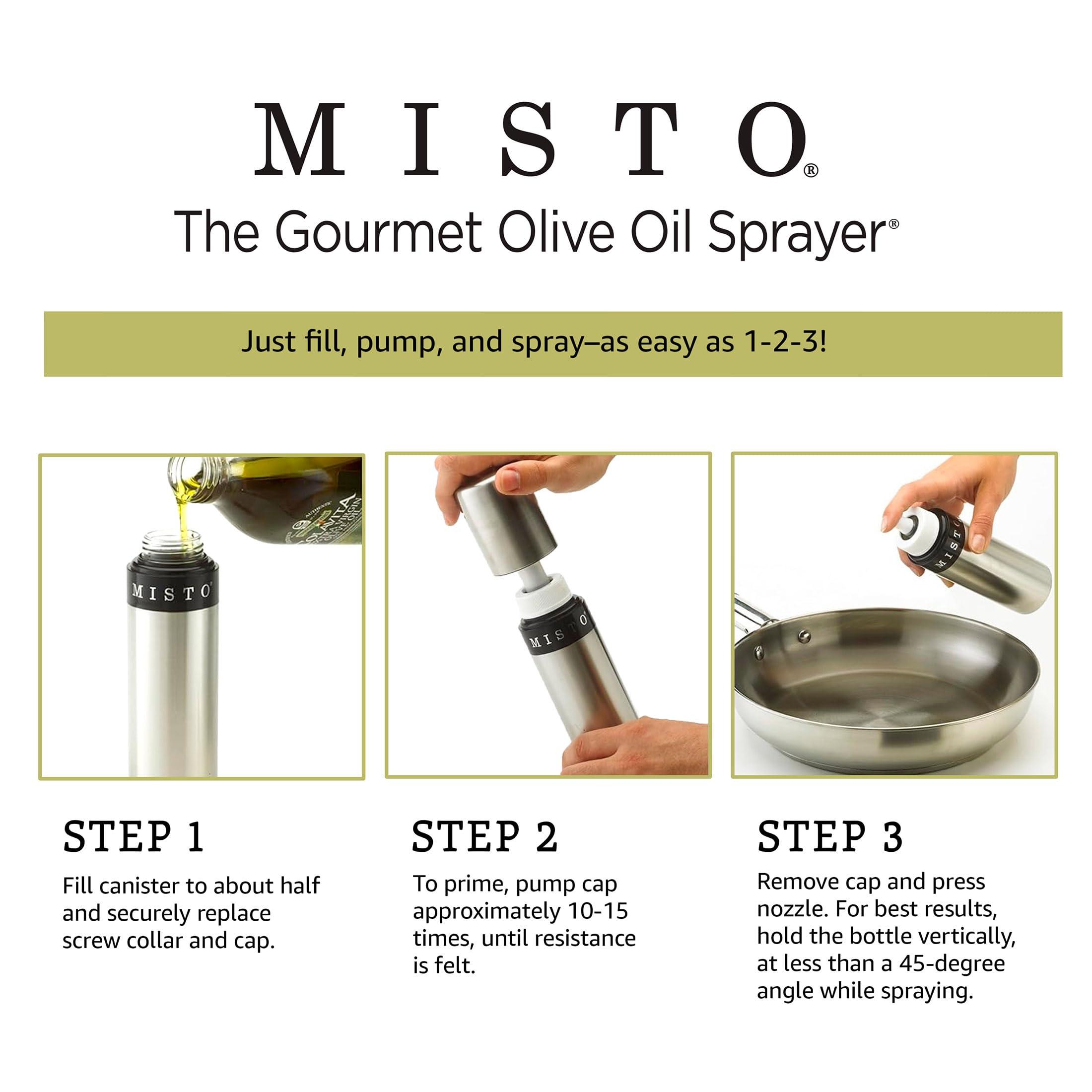 Misto Aluminum Oil Sprayer, Set of 2, Versatile Refillable Aerosol Sprayers for Olive Oil, Vinegar, Lemon Juice, Dressings, and More, Ideal for Cooking, BBQ, and Air Fryers - Image 5