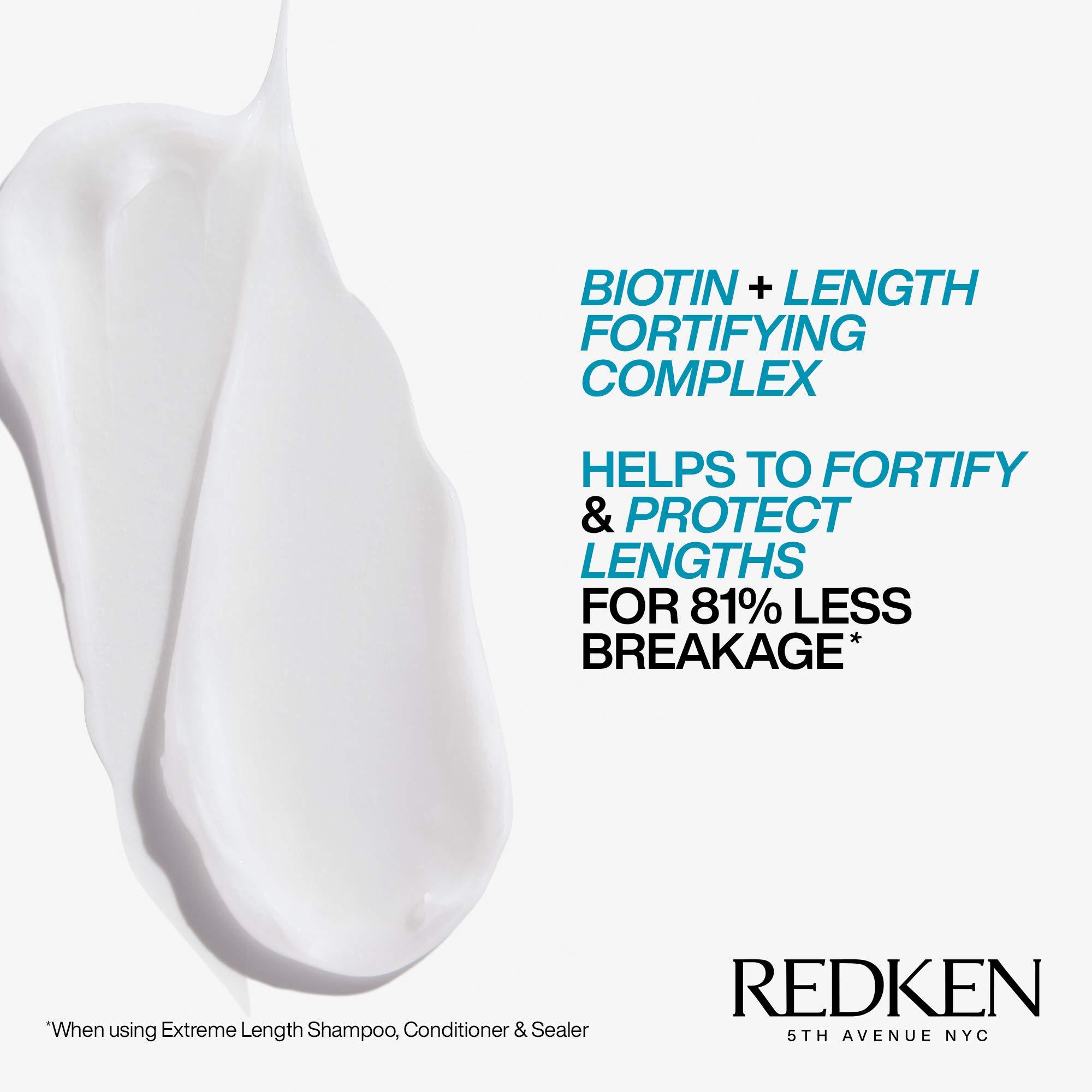 Redken Extreme Length Conditioner For Damaged Hair - Fortifies, Strengthens and Conditions Hair, Infused With Biotin & Castor Oil For Hair Growth - Image 6