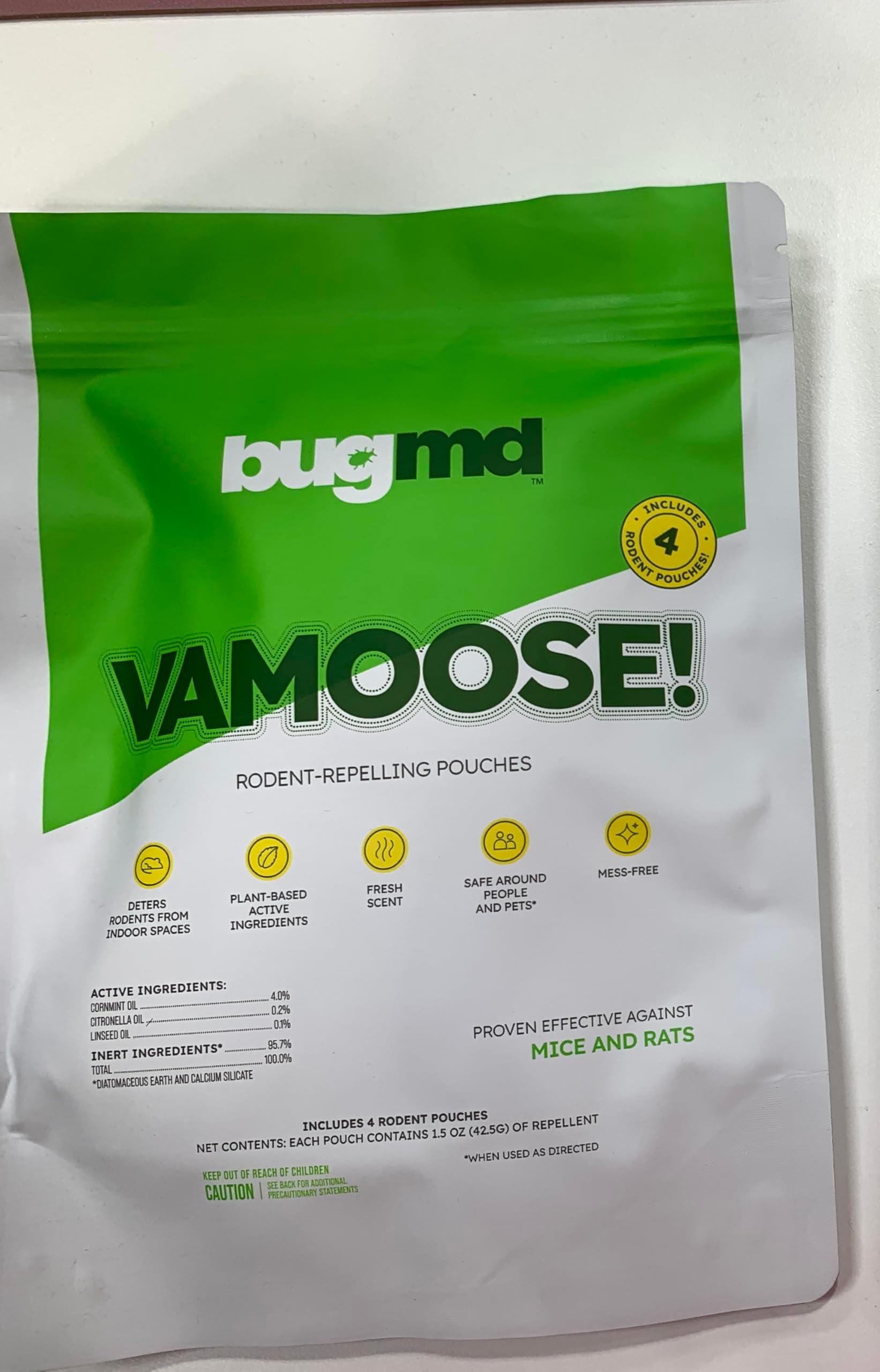 BugMD Vamoose Rodent Repellent Pouches (1 Pack, 4 Pouches) and BugMD Peppermint Oil Spray for Rodents - 16oz Bundle - Image 3