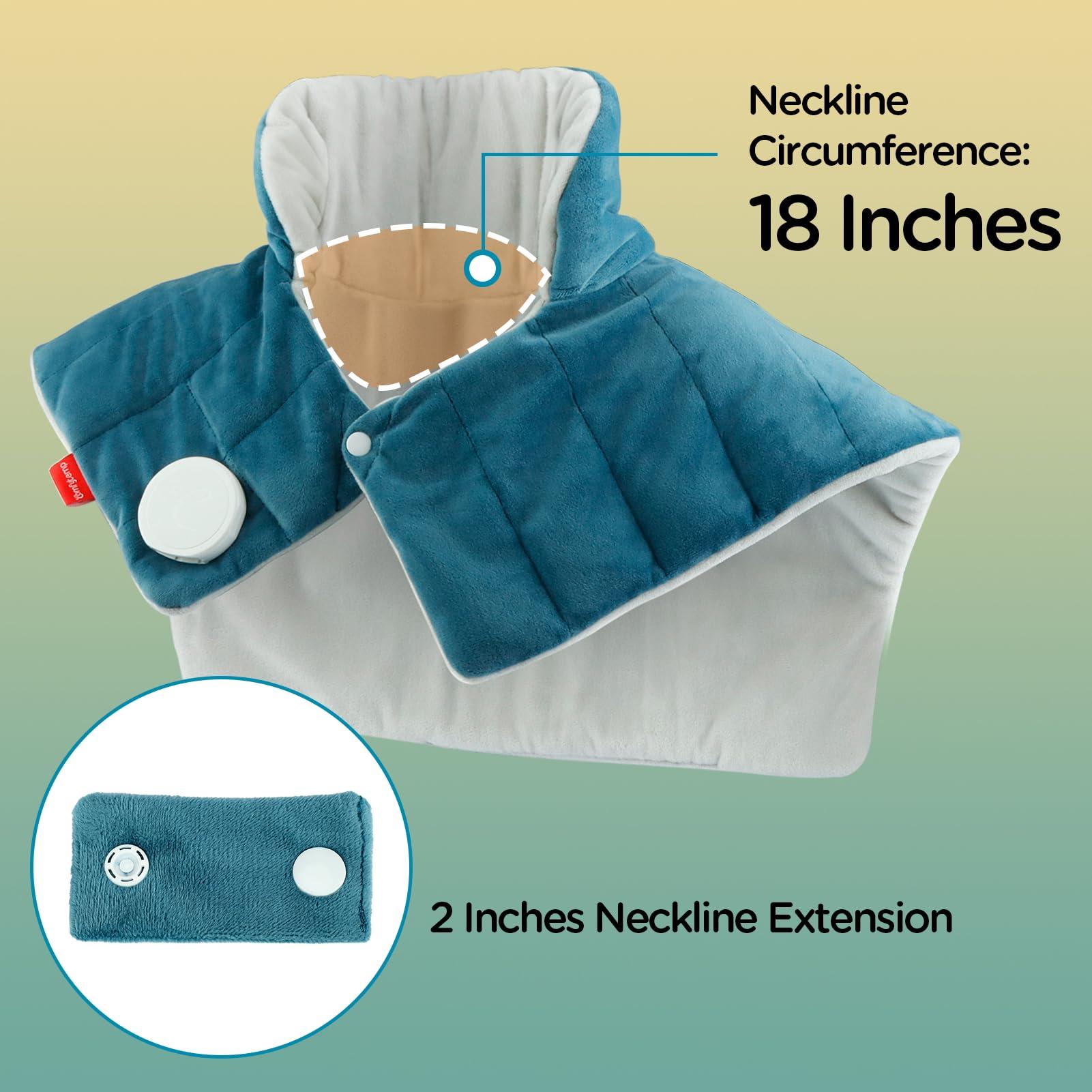 Comfytemp Heating Pad for Neck and Shoulders and Back, Father's Day Gifts, FSA HSA Eligible 2.6lb Weighted Electric Heat Pad for Pain Relief, 9 Heat Settings, Birthday Gifts for Women Men Mom Dad - Image 8