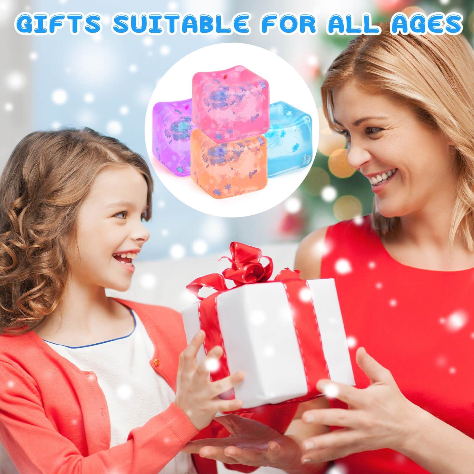 Gretex Ice Cube Fidget Toy for All Ages: 4 Pack Soft Cubes Sensory Fidget Ice Cube Stress Ball Squishy Cube Stress Relief Toys for Kids, Teens and Adults Party Favors, Birthday Gift for Kids Age 3+ - Image 7