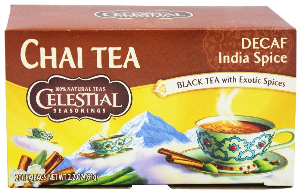 CELESTIAL SEASONINGS CHAI,ORIGINAL,INDIA DECAF, 20 BAG