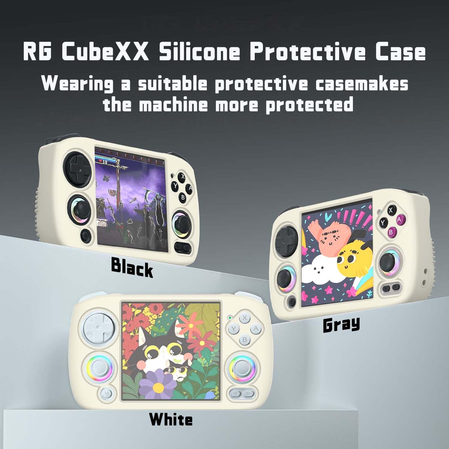 FIOPAZ for Anbernic RG CubeXX Skin Case, Soft Silicone Protective for RG CubeXX Retro Handheld Game Console Only, Drop and Scratch Resistant Washable for RGcubeXX Cover with Lanyard, Off-White - Image 7