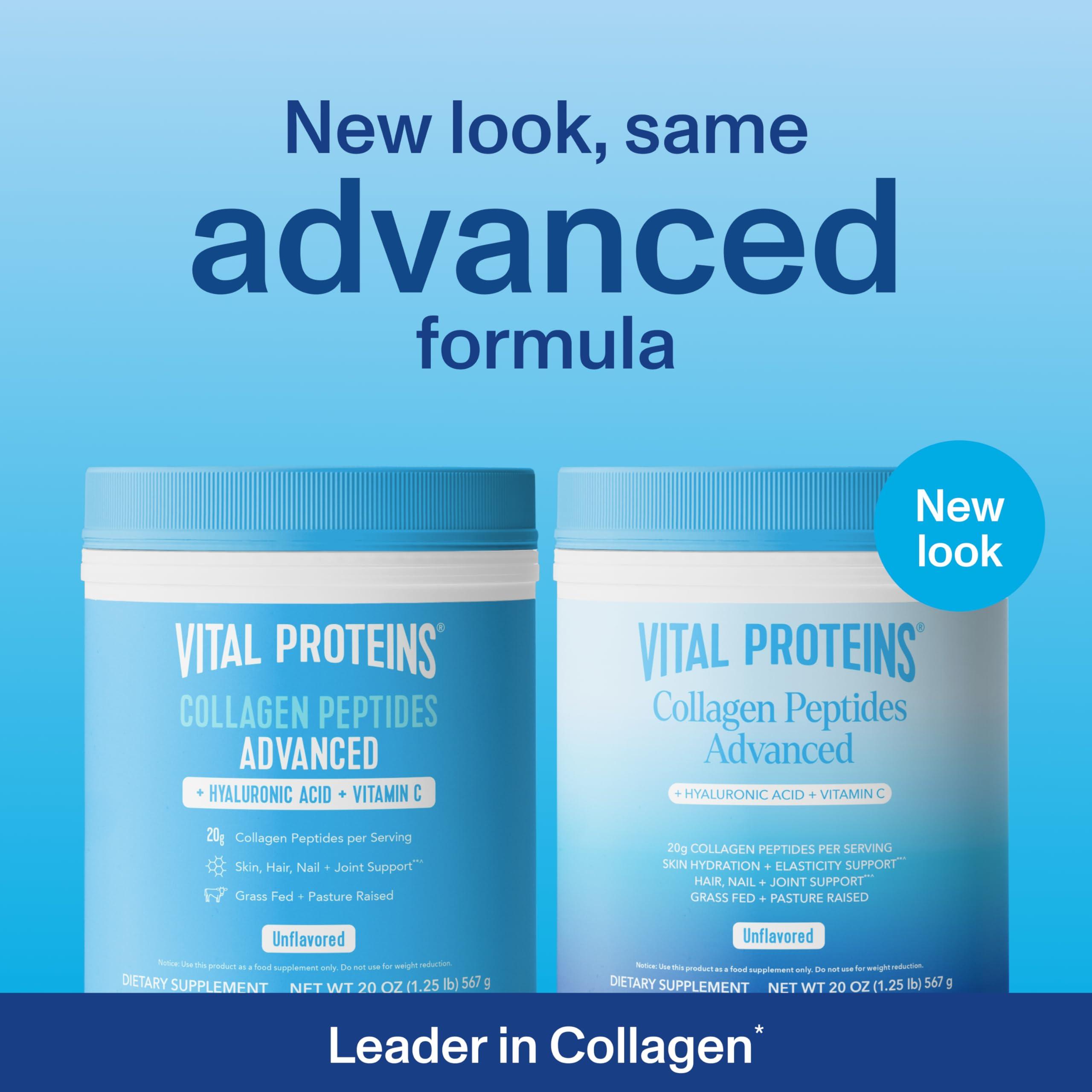 Vital Proteins Collagen Peptides Powder Advanced with Hyaluronic Acid & Vitamin C - 20oz Collagen Protein, Unflavored, 28 Servings - Image 2