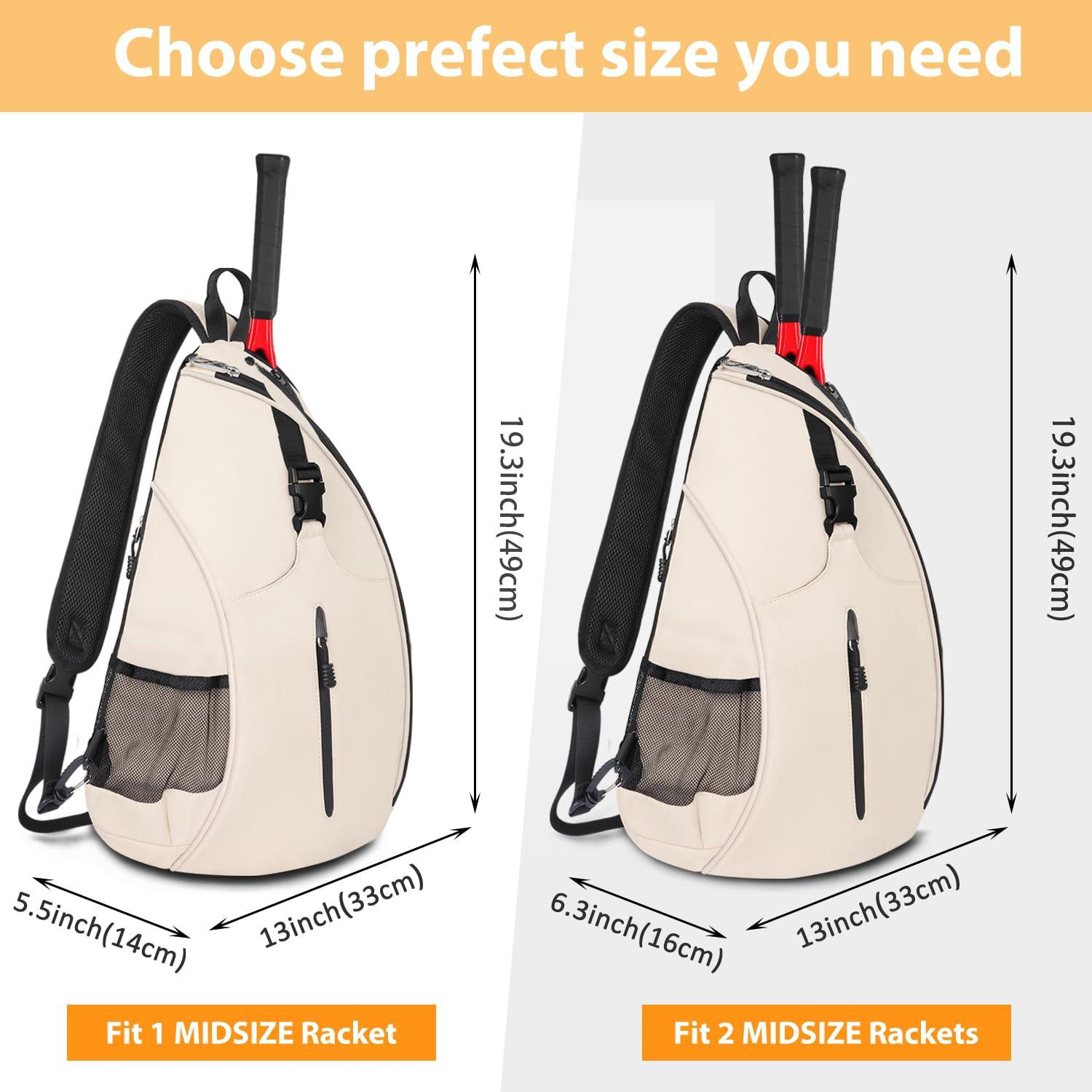 Ytonet Tennis Bag, Tennis Sling Backpack Crossbody Water Resistant for Men Women, Compatible for Pickleball Badminton Rackets - Image 2